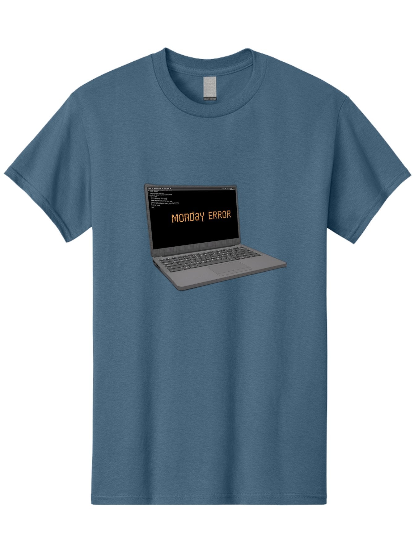 Monday-Error-Laptop Men'S Graphic Tee, 100% Cotton, Comfortable Casual Summer Wear, Machine Washable, Laptop Screen, Error Message, Monday Motivation, Coding Issues, Tech Problems, Computer Glitch, Debugging, Programming Error Bae529 5