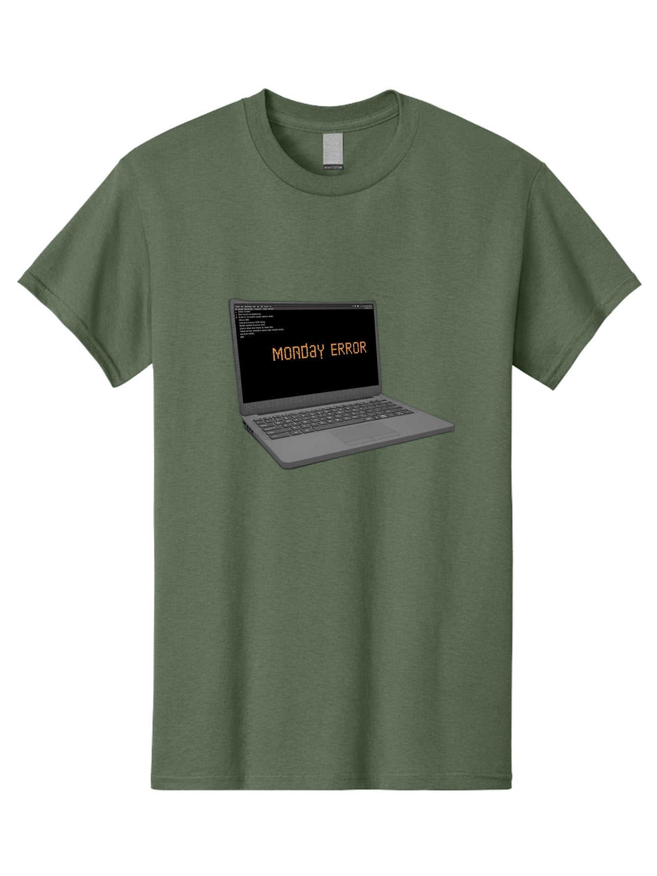 Monday-Error-Laptop Men'S Graphic Tee, 100% Cotton, Comfortable Casual Summer Wear, Machine Washable, Laptop Screen, Error Message, Monday Motivation, Coding Issues, Tech Problems, Computer Glitch, Debugging, Programming Error Bae529 14