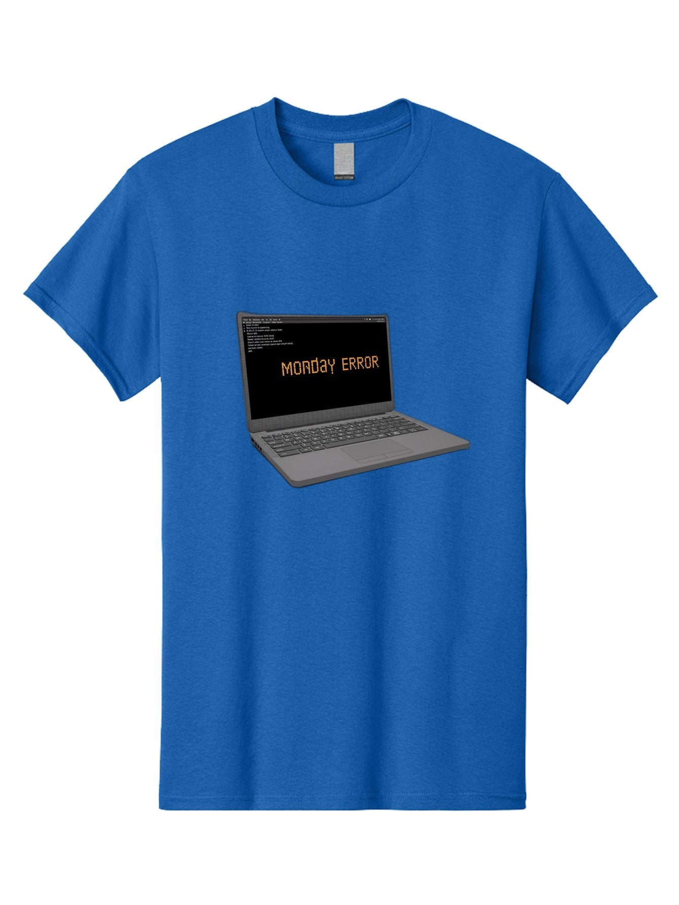 Monday-Error-Laptop Men'S Graphic Tee, 100% Cotton, Comfortable Casual Summer Wear, Machine Washable, Laptop Screen, Error Message, Monday Motivation, Coding Issues, Tech Problems, Computer Glitch, Debugging, Programming Error Bae529 13