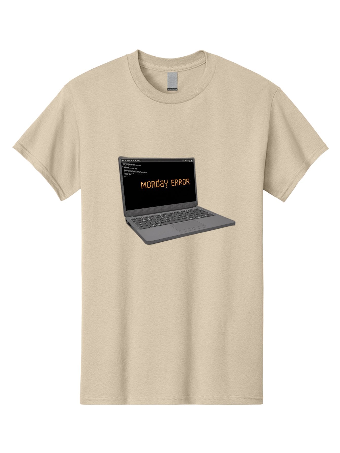 Monday-Error-Laptop Men'S Graphic Tee, 100% Cotton, Comfortable Casual Summer Wear, Machine Washable, Laptop Screen, Error Message, Monday Motivation, Coding Issues, Tech Problems, Computer Glitch, Debugging, Programming Error Bae529 3