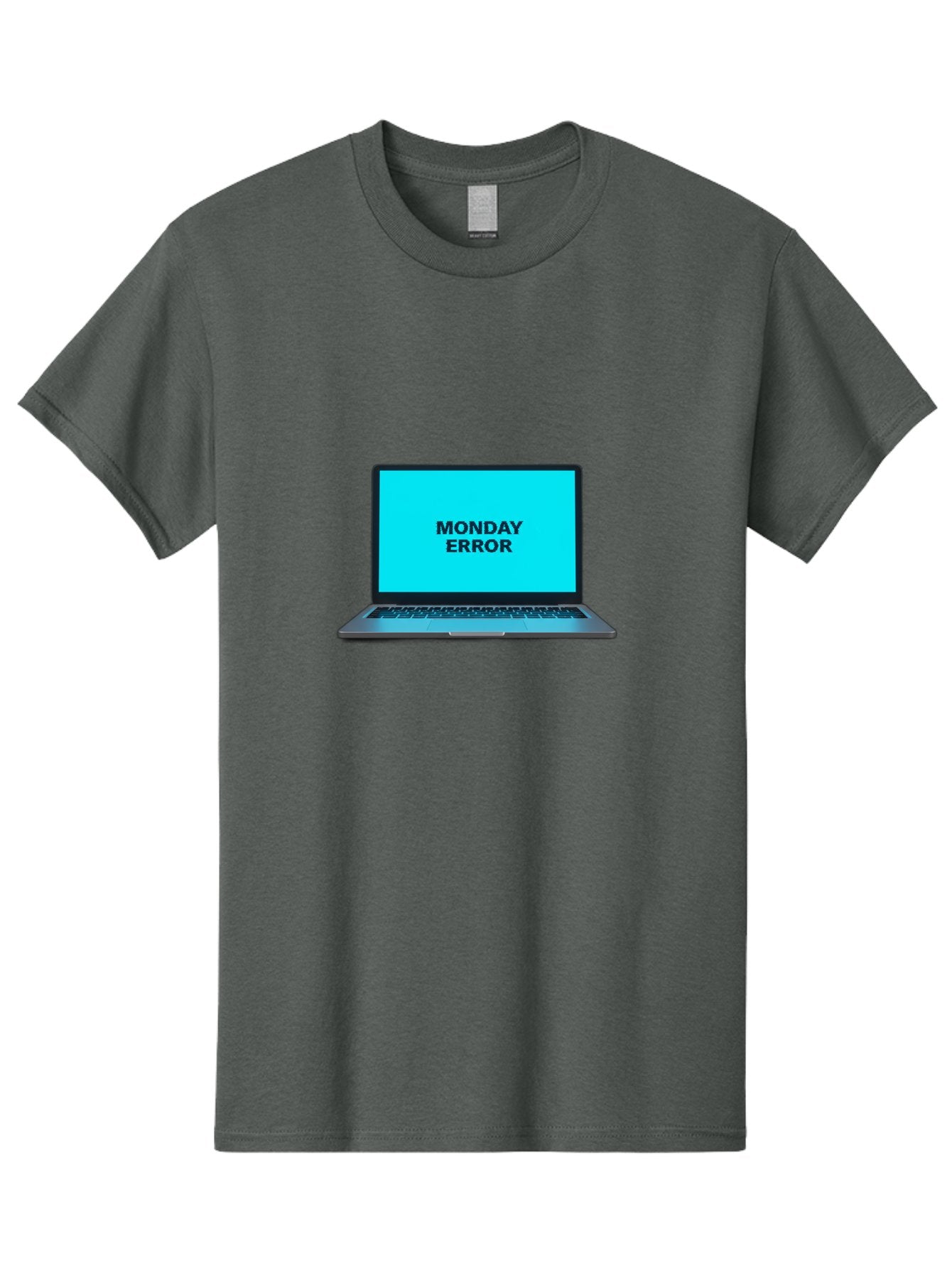 Monday-Error Men'S Graphic Tee, 100% Cotton, Comfortable Casual Summer Wear, Machine Washable, Laptop With Error Message, Monday Blues, System Failure, Computer Glitch, Blue Screen, Tech Issue, Troubleshooting Bae530 6