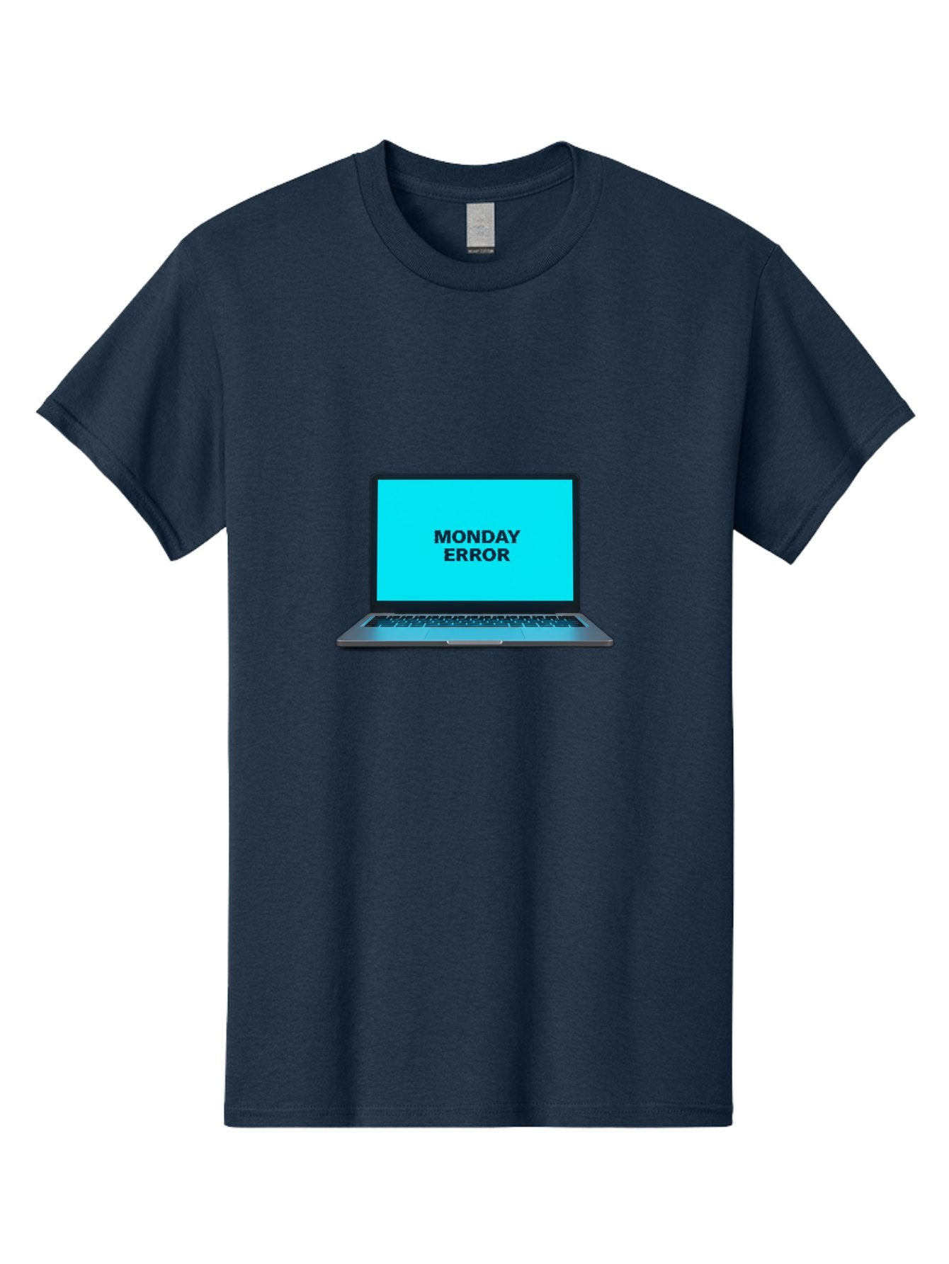 Monday-Error Men'S Graphic Tee, 100% Cotton, Comfortable Casual Summer Wear, Machine Washable, Laptop With Error Message, Monday Blues, System Failure, Computer Glitch, Blue Screen, Tech Issue, Troubleshooting Bae530 3