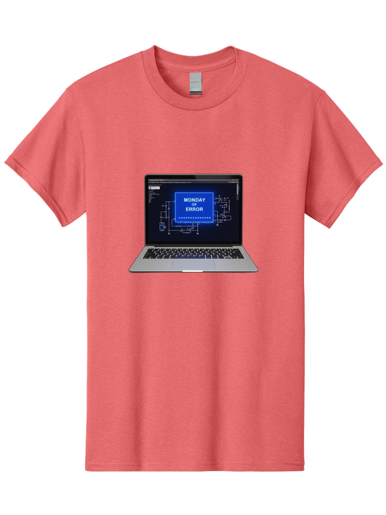 Monday-Of-Error Men'S Graphic Tee, 100% Cotton, Comfortable Casual Summer Wear, Machine Washable, Laptop Screen Displaying Error Message, Monday Of Error, Technical Glitch, Computer Error, Tech Issue, Troubleshooting, Error Screen, Bae533 8