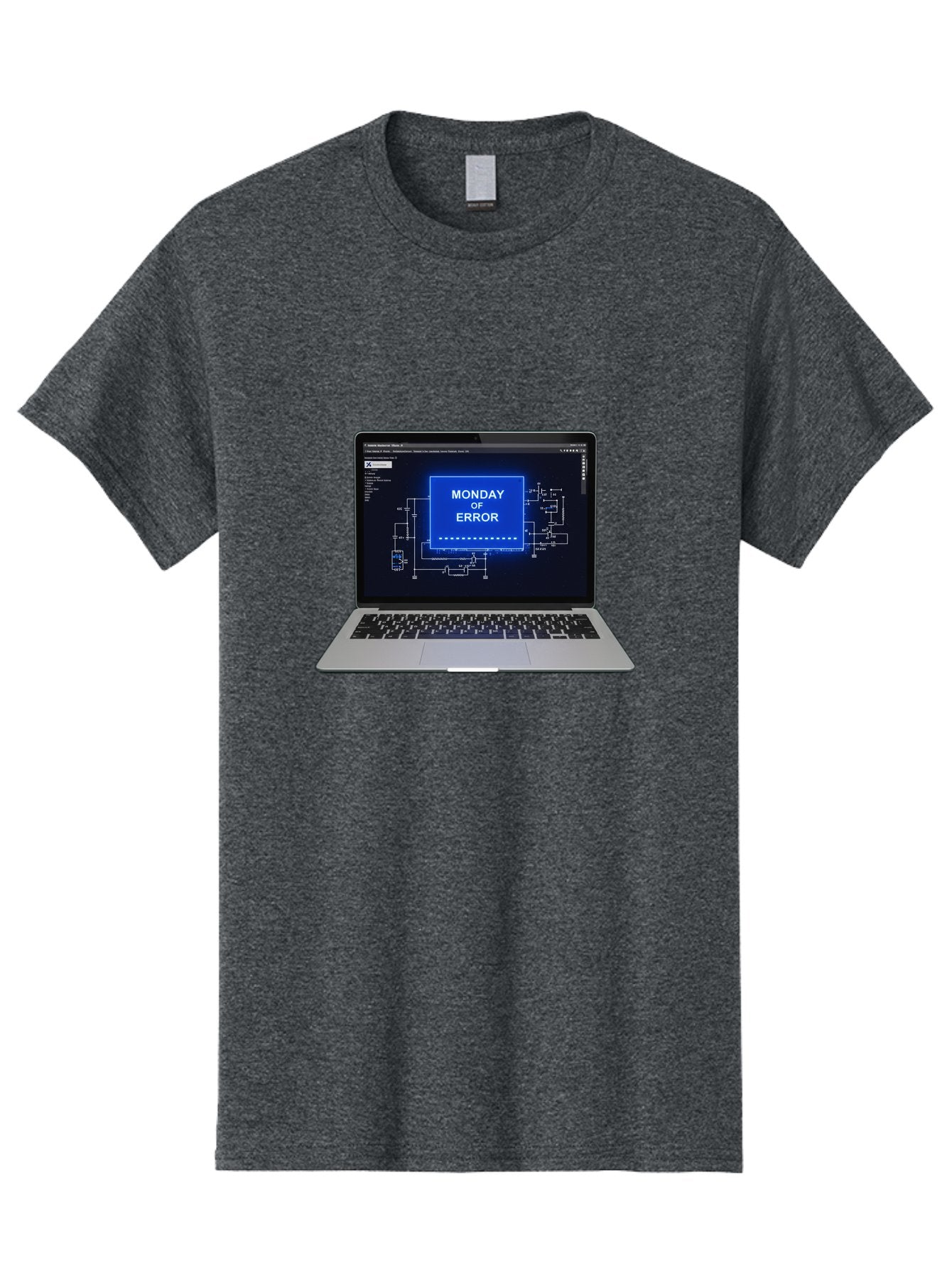 Monday-Of-Error Men'S Graphic Tee, 100% Cotton, Comfortable Casual Summer Wear, Machine Washable, Laptop Screen Displaying Error Message, Monday Of Error, Technical Glitch, Computer Error, Tech Issue, Troubleshooting, Error Screen, Bae533 5