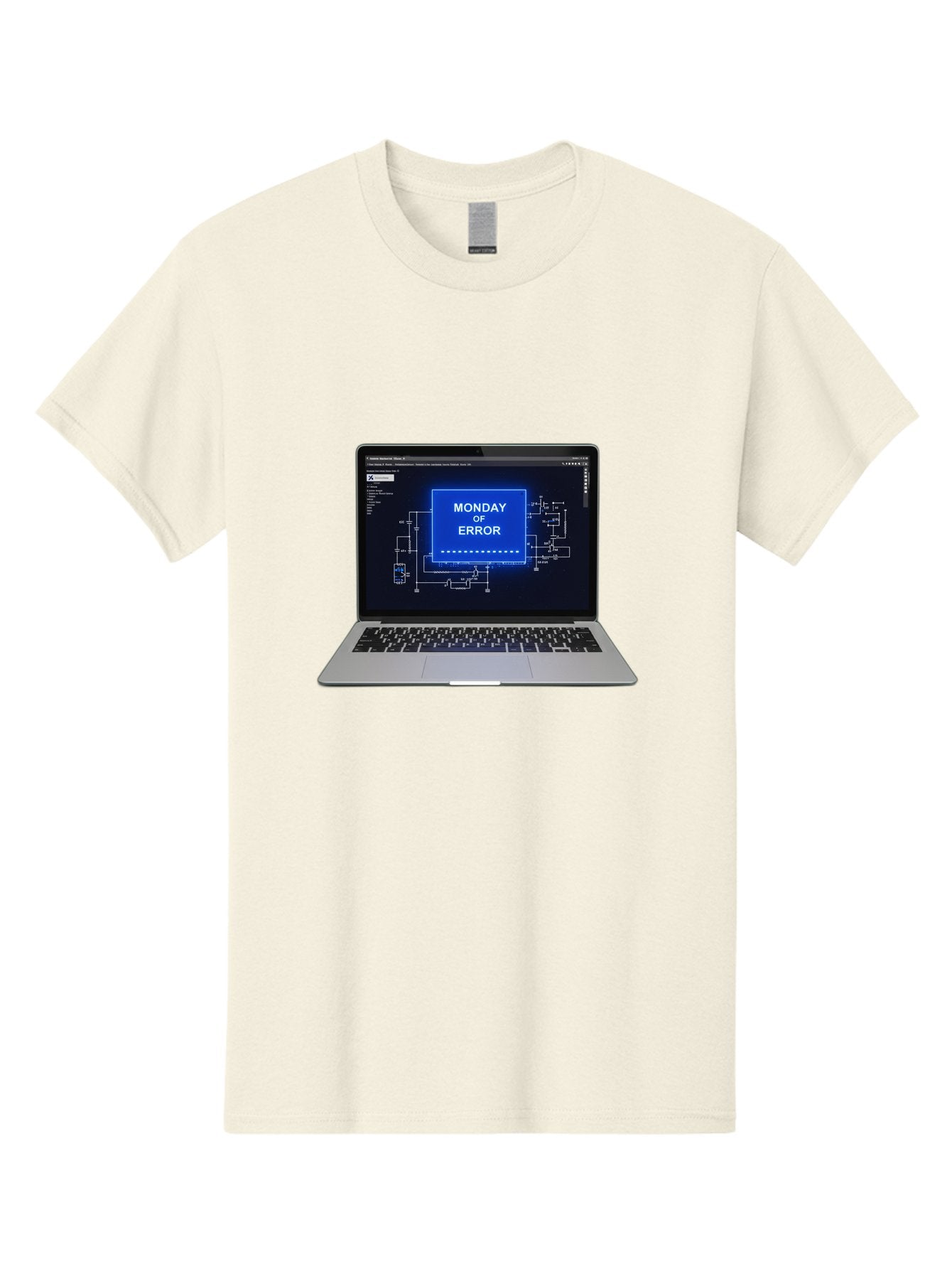 Monday-Of-Error Men'S Graphic Tee, 100% Cotton, Comfortable Casual Summer Wear, Machine Washable, Laptop Screen Displaying Error Message, Monday Of Error, Technical Glitch, Computer Error, Tech Issue, Troubleshooting, Error Screen, Bae533 9
