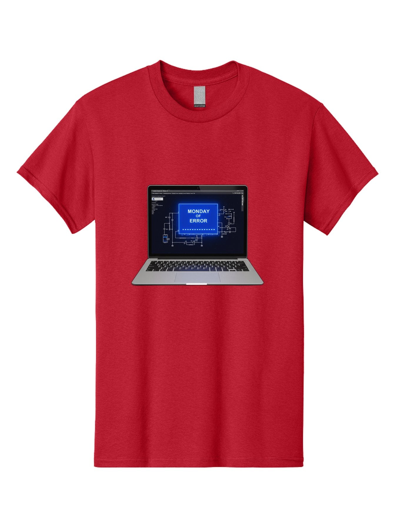 Monday-Of-Error Men'S Graphic Tee, 100% Cotton, Comfortable Casual Summer Wear, Machine Washable, Laptop Screen Displaying Error Message, Monday Of Error, Technical Glitch, Computer Error, Tech Issue, Troubleshooting, Error Screen, Bae533 6