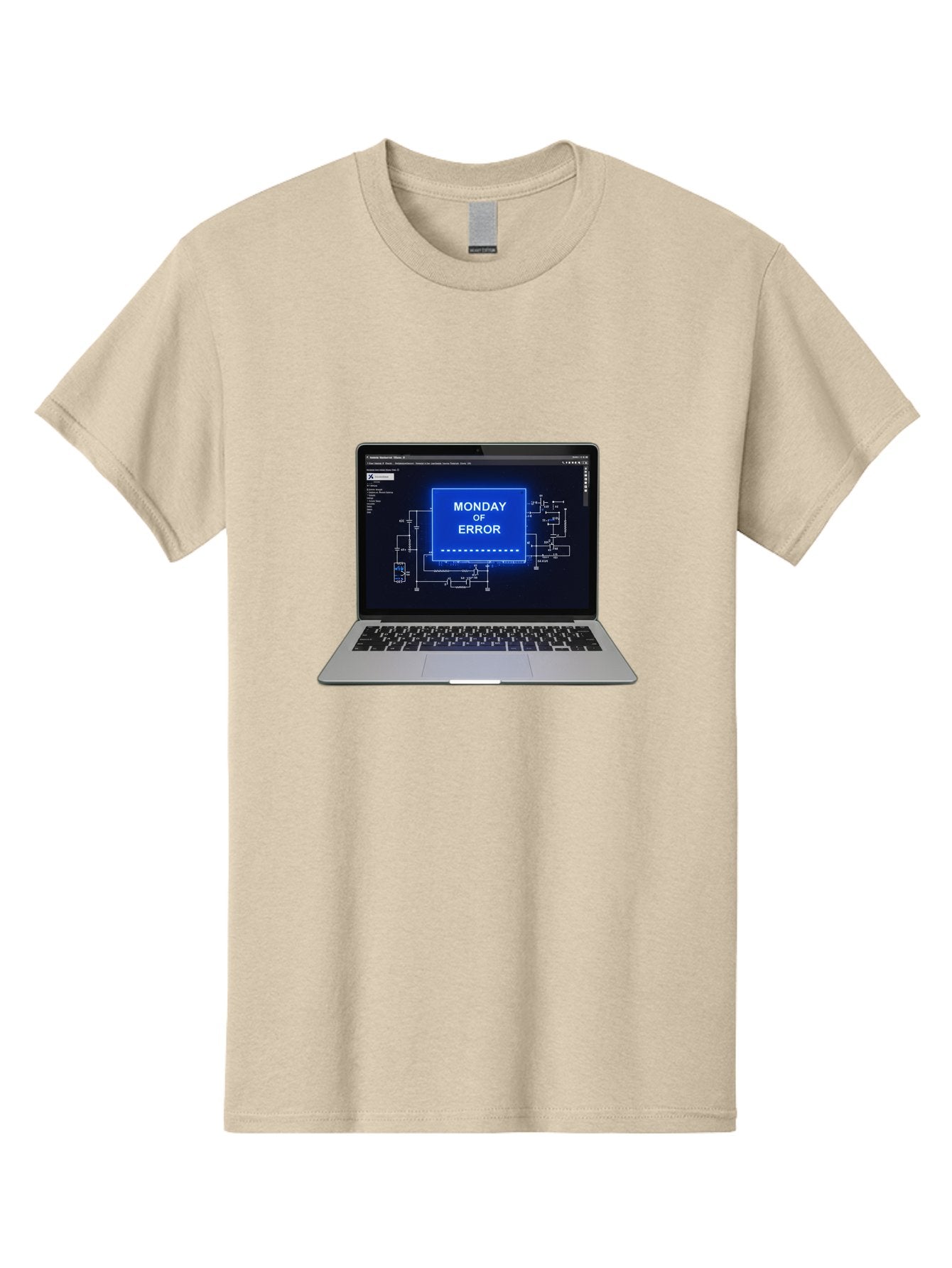 Monday-Of-Error Men'S Graphic Tee, 100% Cotton, Comfortable Casual Summer Wear, Machine Washable, Laptop Screen Displaying Error Message, Monday Of Error, Technical Glitch, Computer Error, Tech Issue, Troubleshooting, Error Screen, Bae533 4