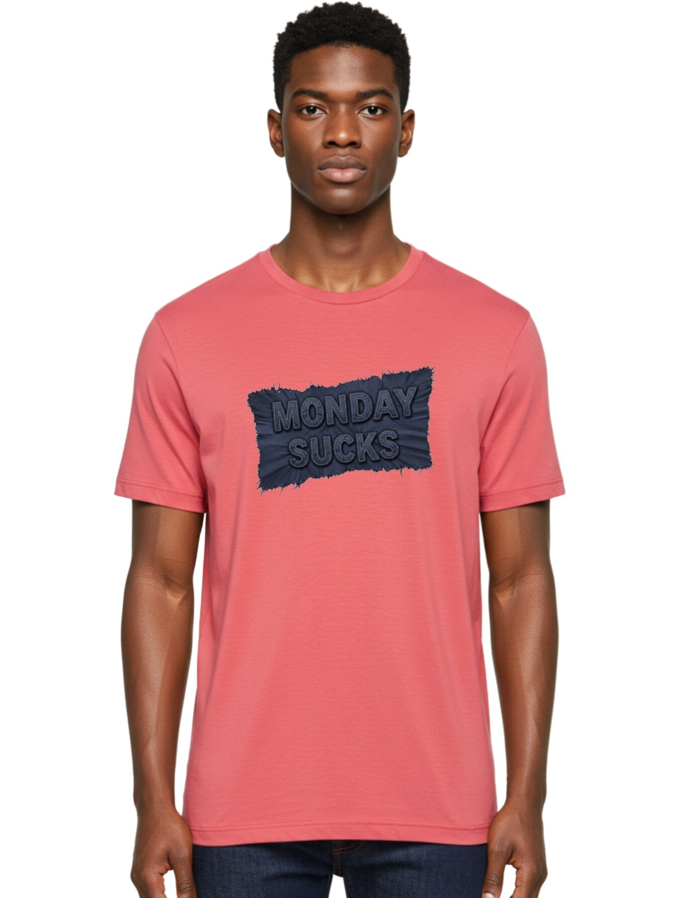 Monday-Sucks Men'S Graphic Tee, 100% Cotton, Comfortable Casual Summer Wear, Machine Washable, Motivation, Monday Blues, Negative Vibes, Motivational Quote, Funny Saying, Humor, Meme, Grunge Style, Bold Text, Inspirational Phrase Bae535 16