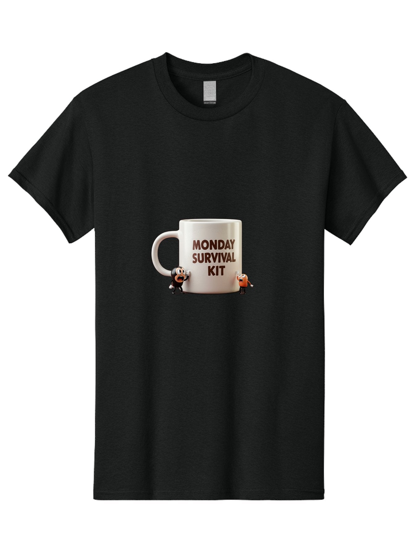 Monday-Survival-Kit-1 Men'S Graphic Tee, 100% Cotton, Comfortable Casual Summer Wear, Machine Washable, Coffee Mug, Monday Motivation, Survival Kit, Cartoon Characters, Humorous Design, Funny Coffee Cup, Quirky Illustration, Stress Relief Bae536 3