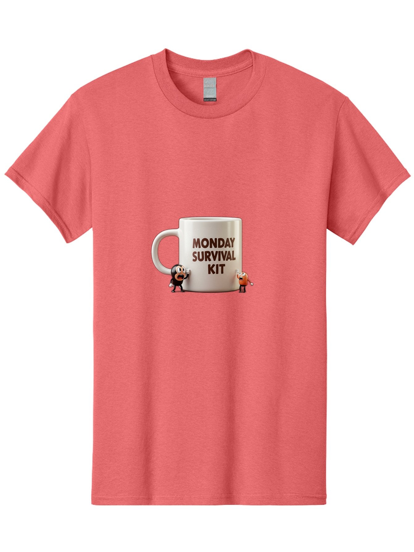 Monday-Survival-Kit-1 Men'S Graphic Tee, 100% Cotton, Comfortable Casual Summer Wear, Machine Washable, Coffee Mug, Monday Motivation, Survival Kit, Cartoon Characters, Humorous Design, Funny Coffee Cup, Quirky Illustration, Stress Relief Bae536 6