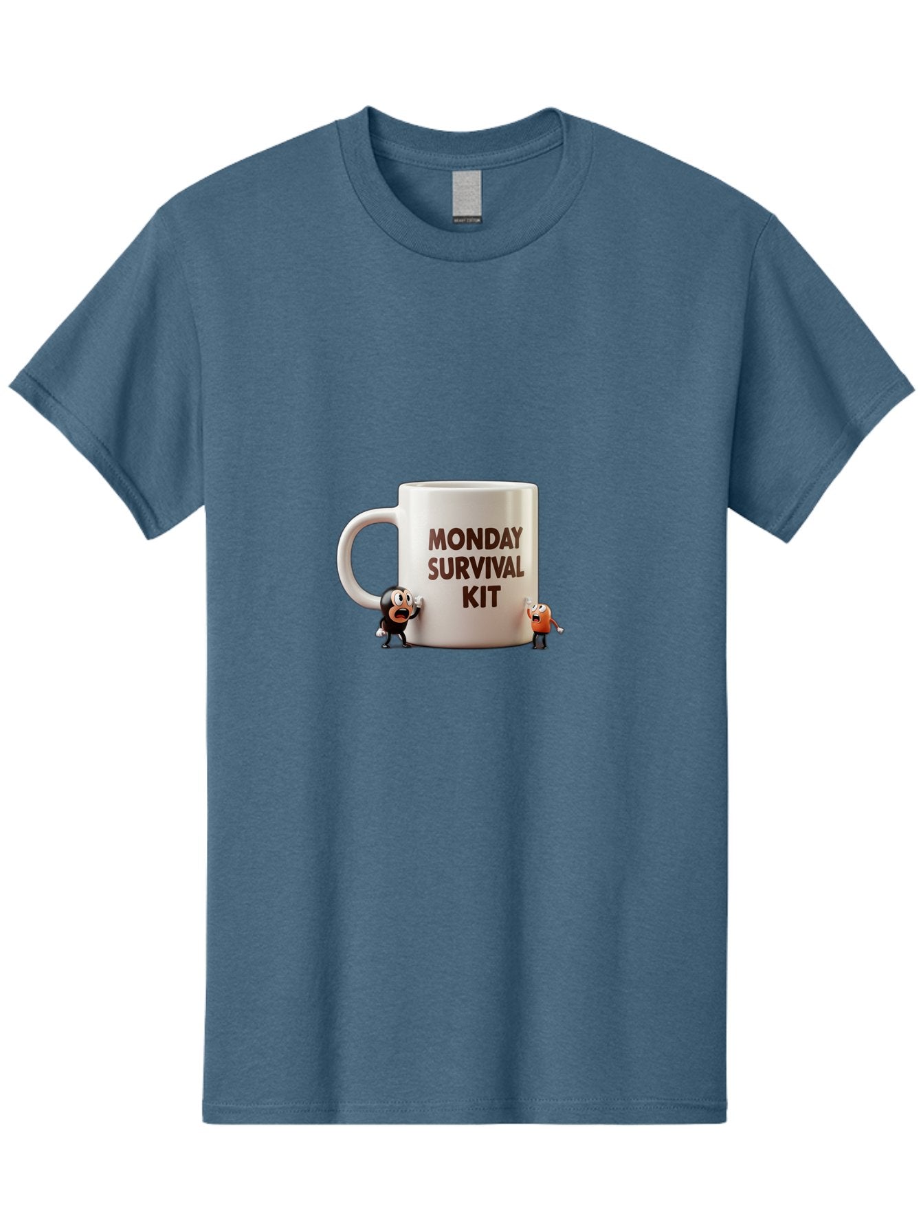 Monday-Survival-Kit-1 Men'S Graphic Tee, 100% Cotton, Comfortable Casual Summer Wear, Machine Washable, Coffee Mug, Monday Motivation, Survival Kit, Cartoon Characters, Humorous Design, Funny Coffee Cup, Quirky Illustration, Stress Relief Bae536 5