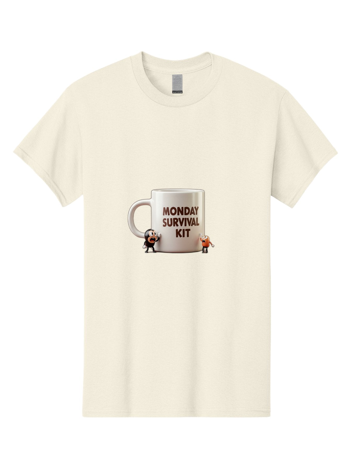 Monday-Survival-Kit-1 Men'S Graphic Tee, 100% Cotton, Comfortable Casual Summer Wear, Machine Washable, Coffee Mug, Monday Motivation, Survival Kit, Cartoon Characters, Humorous Design, Funny Coffee Cup, Quirky Illustration, Stress Relief Bae536 4