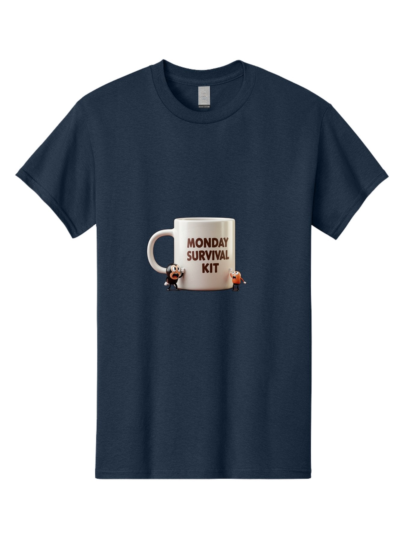 Monday-Survival-Kit-1 Men'S Graphic Tee, 100% Cotton, Comfortable Casual Summer Wear, Machine Washable, Coffee Mug, Monday Motivation, Survival Kit, Cartoon Characters, Humorous Design, Funny Coffee Cup, Quirky Illustration, Stress Relief Bae536 13