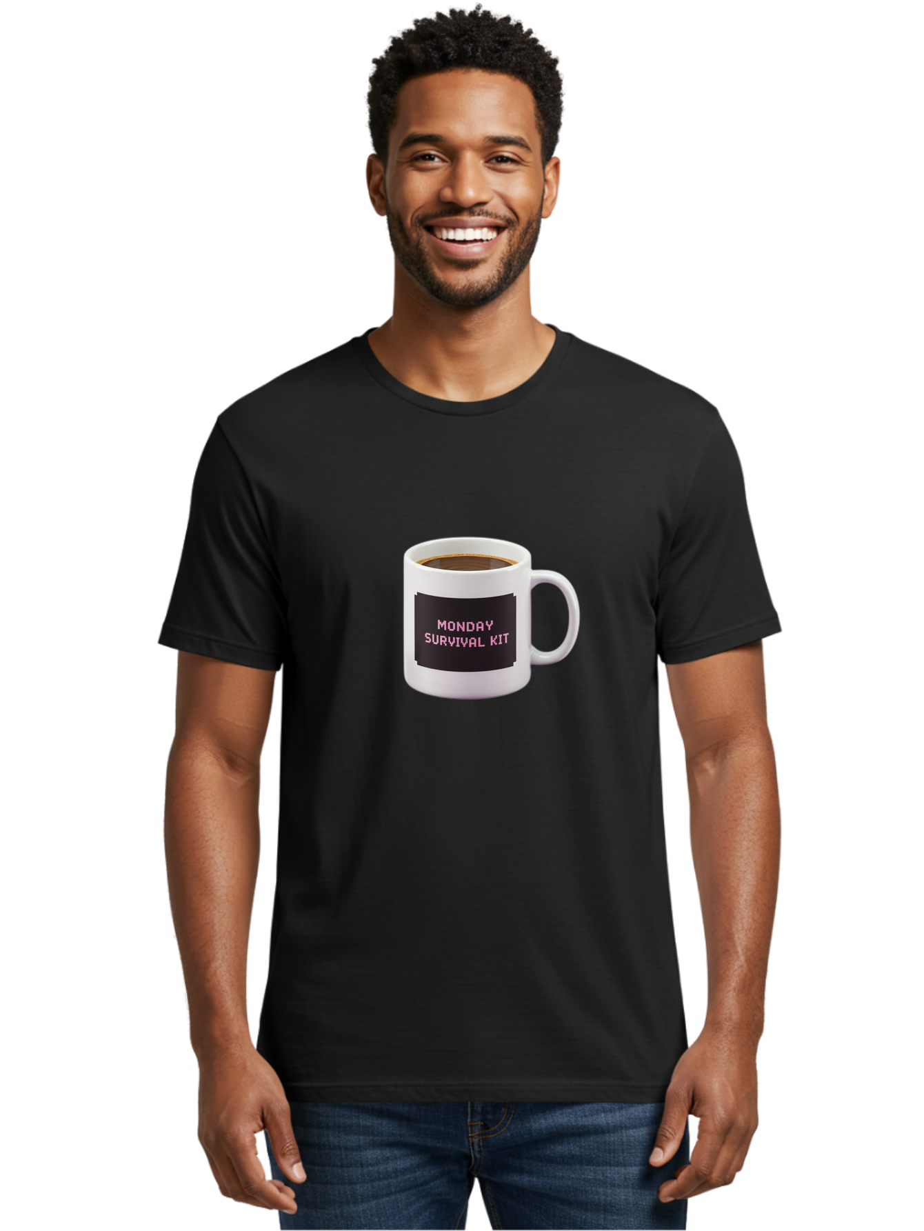 Monday-Survival-Kit-2 Men'S Graphic Tee, 100% Cotton, Comfortable Casual Summer Wear, Machine Washable, Coffee Mug, Monday Motivation, Survival Kit, Morning Coffee, Monday Blues, Funny Mug, Office Humor, Coworker Gift, Coffee Break Bae537 17