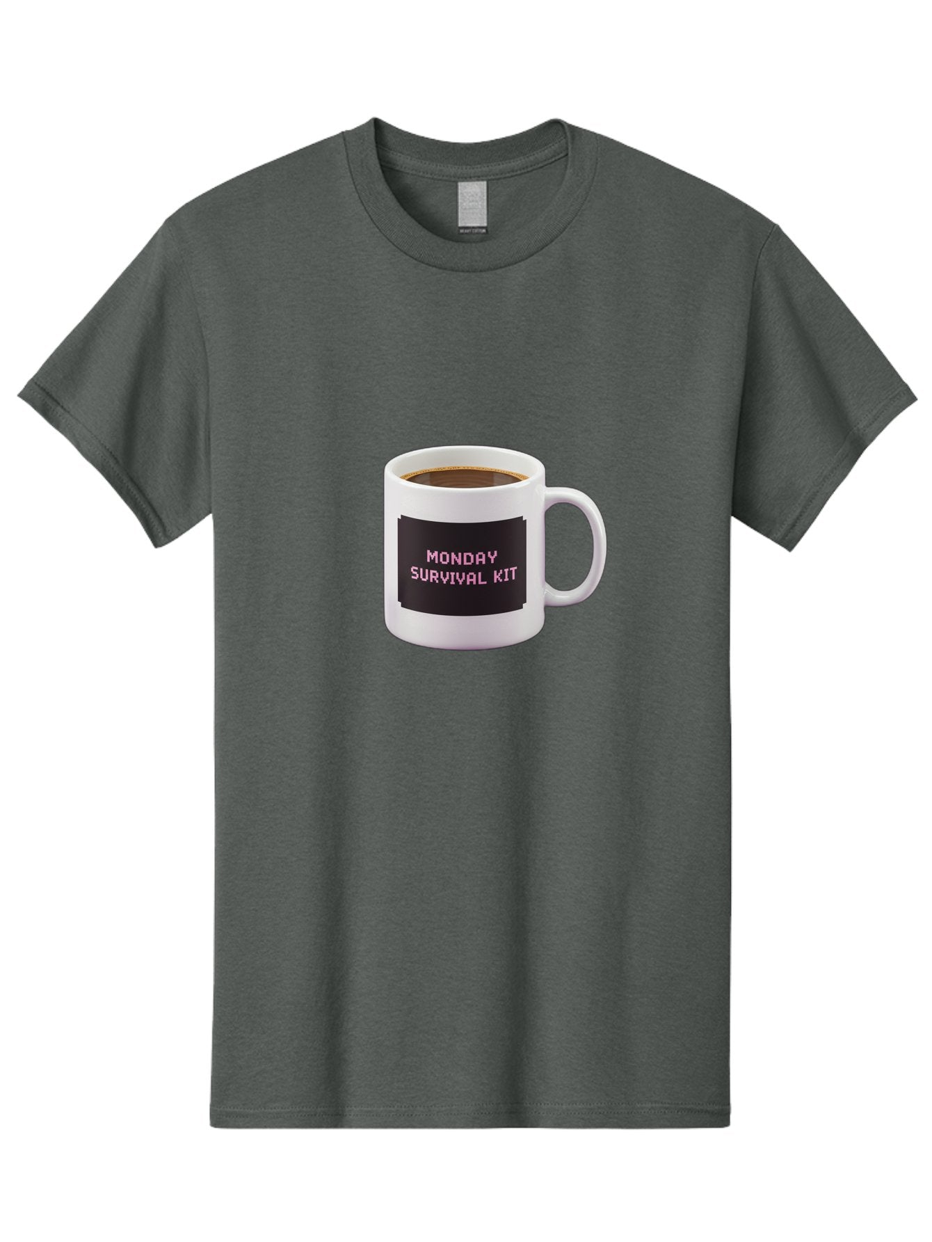 Monday-Survival-Kit-2 Men'S Graphic Tee, 100% Cotton, Comfortable Casual Summer Wear, Machine Washable, Coffee Mug, Monday Motivation, Survival Kit, Morning Coffee, Monday Blues, Funny Mug, Office Humor, Coworker Gift, Coffee Break Bae537 10
