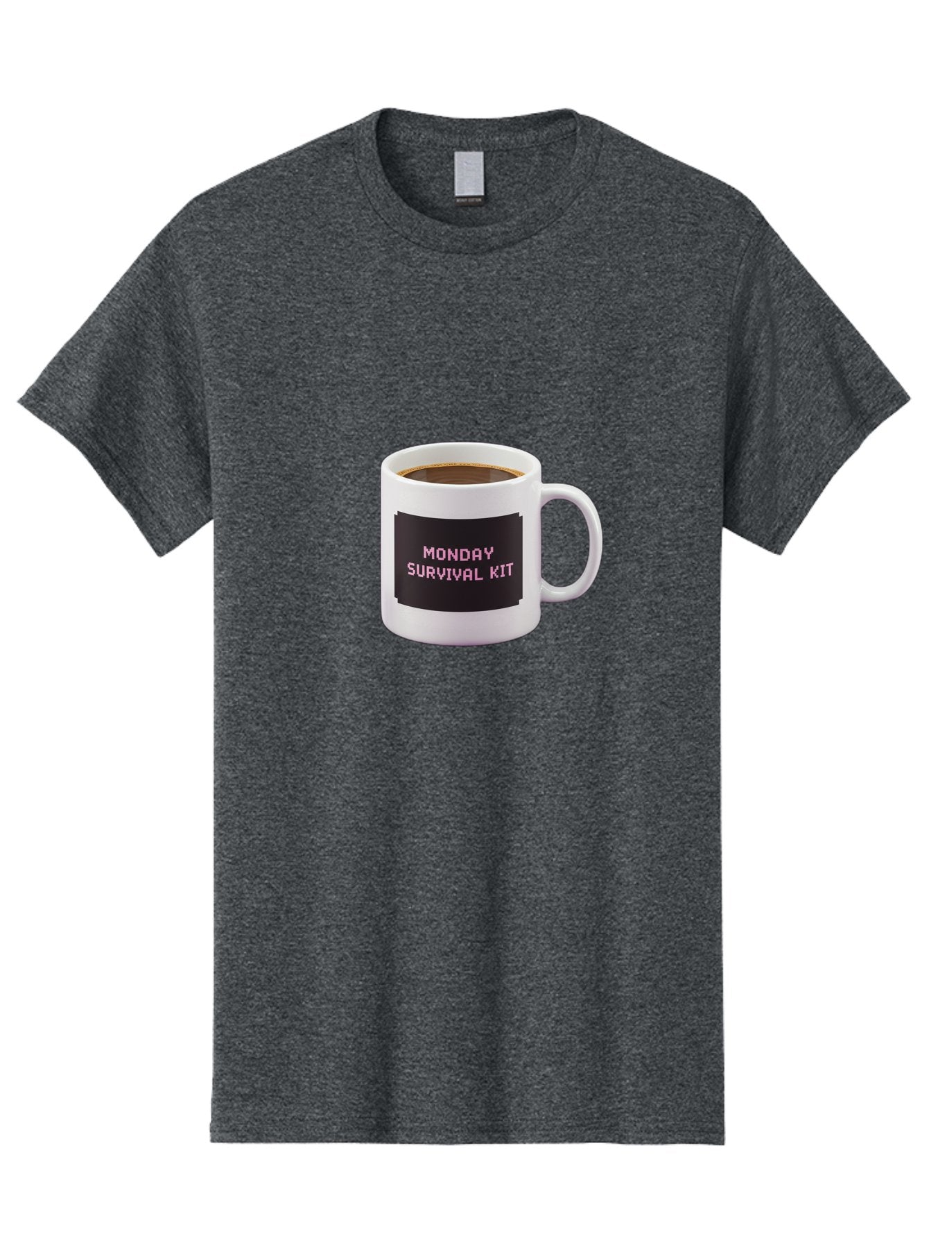 Monday-Survival-Kit-2 Men'S Graphic Tee, 100% Cotton, Comfortable Casual Summer Wear, Machine Washable, Coffee Mug, Monday Motivation, Survival Kit, Morning Coffee, Monday Blues, Funny Mug, Office Humor, Coworker Gift, Coffee Break Bae537 4
