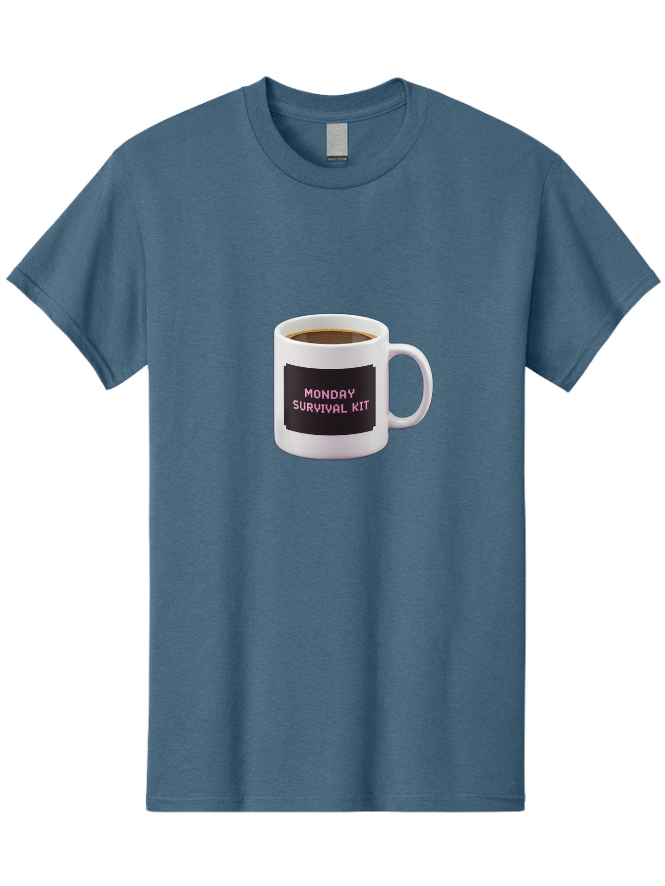 Monday-Survival-Kit-2 Men'S Graphic Tee, 100% Cotton, Comfortable Casual Summer Wear, Machine Washable, Coffee Mug, Monday Motivation, Survival Kit, Morning Coffee, Monday Blues, Funny Mug, Office Humor, Coworker Gift, Coffee Break Bae537 11