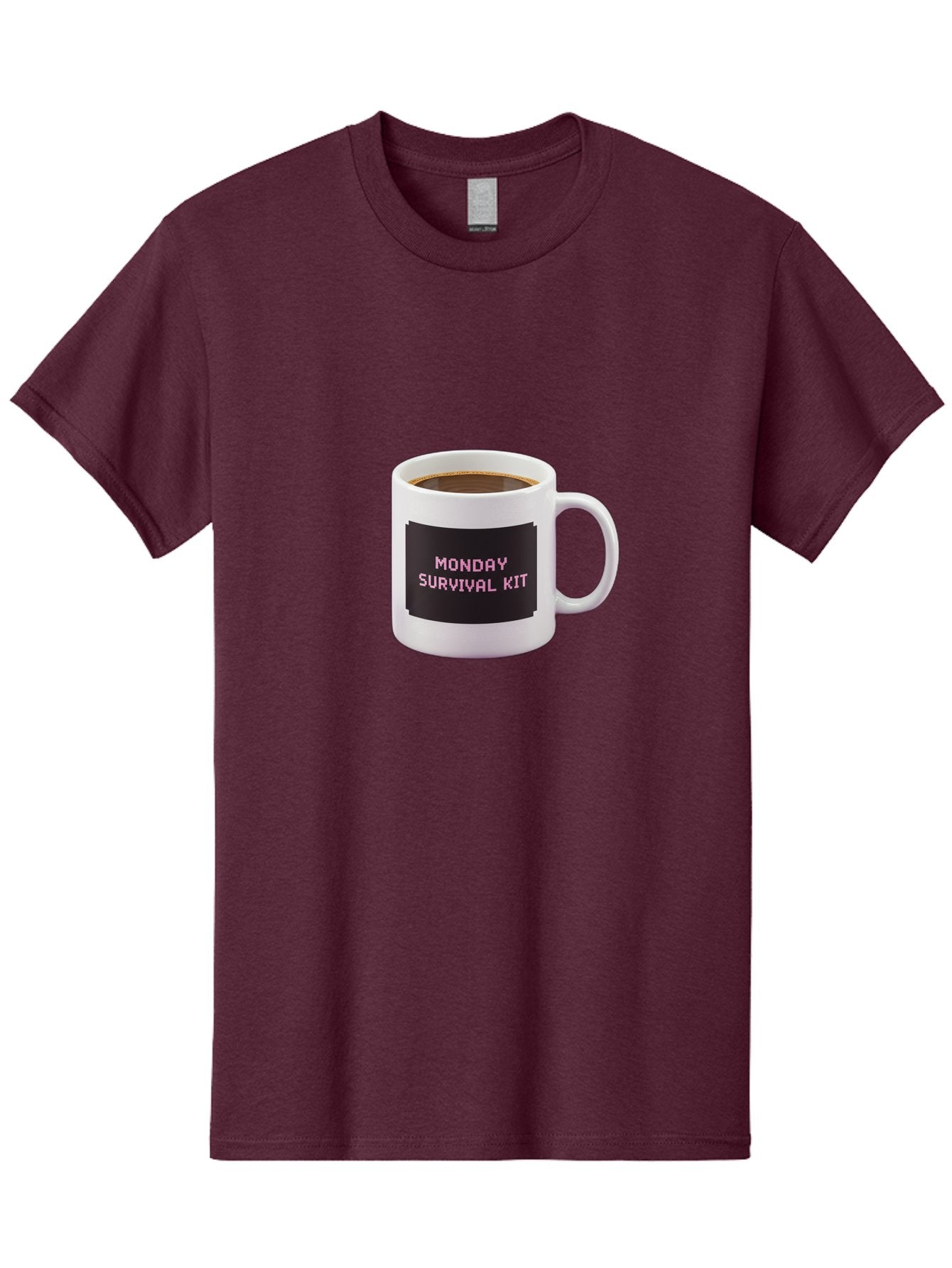 Monday-Survival-Kit-2 Men'S Graphic Tee, 100% Cotton, Comfortable Casual Summer Wear, Machine Washable, Coffee Mug, Monday Motivation, Survival Kit, Morning Coffee, Monday Blues, Funny Mug, Office Humor, Coworker Gift, Coffee Break Bae537 13