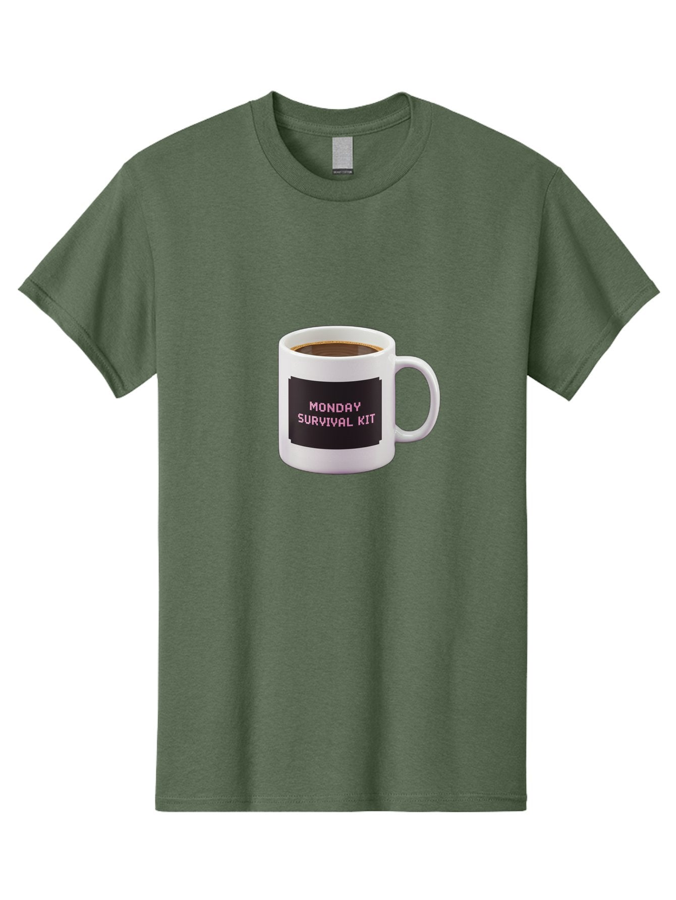 Monday-Survival-Kit-2 Men'S Graphic Tee, 100% Cotton, Comfortable Casual Summer Wear, Machine Washable, Coffee Mug, Monday Motivation, Survival Kit, Morning Coffee, Monday Blues, Funny Mug, Office Humor, Coworker Gift, Coffee Break Bae537 15