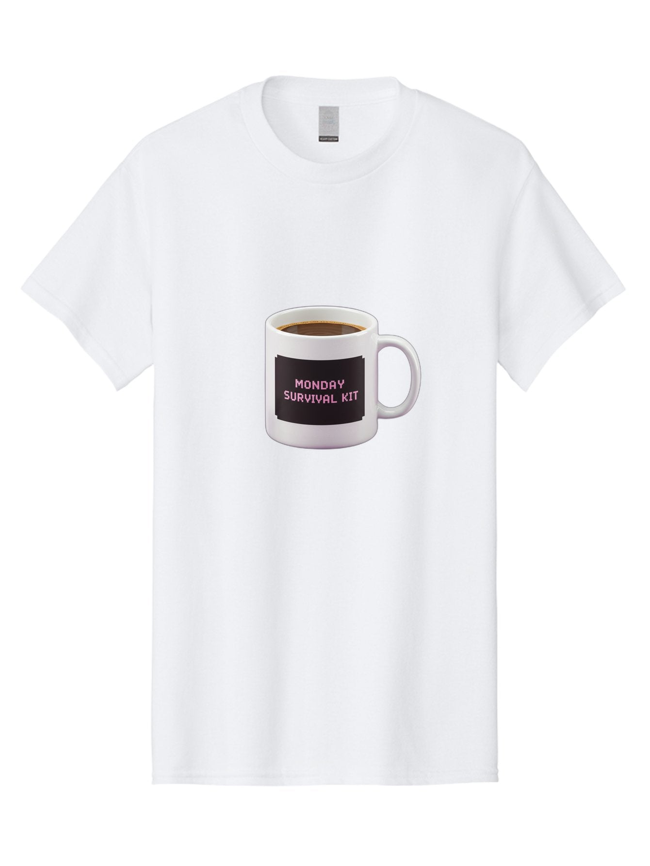 Monday-Survival-Kit-2 Men'S Graphic Tee, 100% Cotton, Comfortable Casual Summer Wear, Machine Washable, Coffee Mug, Monday Motivation, Survival Kit, Morning Coffee, Monday Blues, Funny Mug, Office Humor, Coworker Gift, Coffee Break Bae537 7