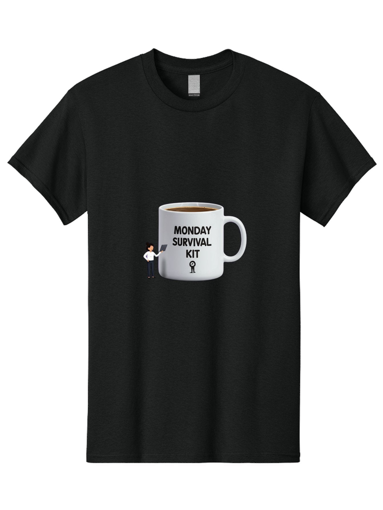 Monday-Survival-Kit Men'S Graphic Tee, 100% Cotton, Comfortable Casual Summer Wear, Machine Washable, Coffee Mug, Monday Motivation, Survival Kit, Morning Coffee, Coffee Break, Motivation, Morning Routine, Funny Coffee Mug, Office Humor, Bae538 12