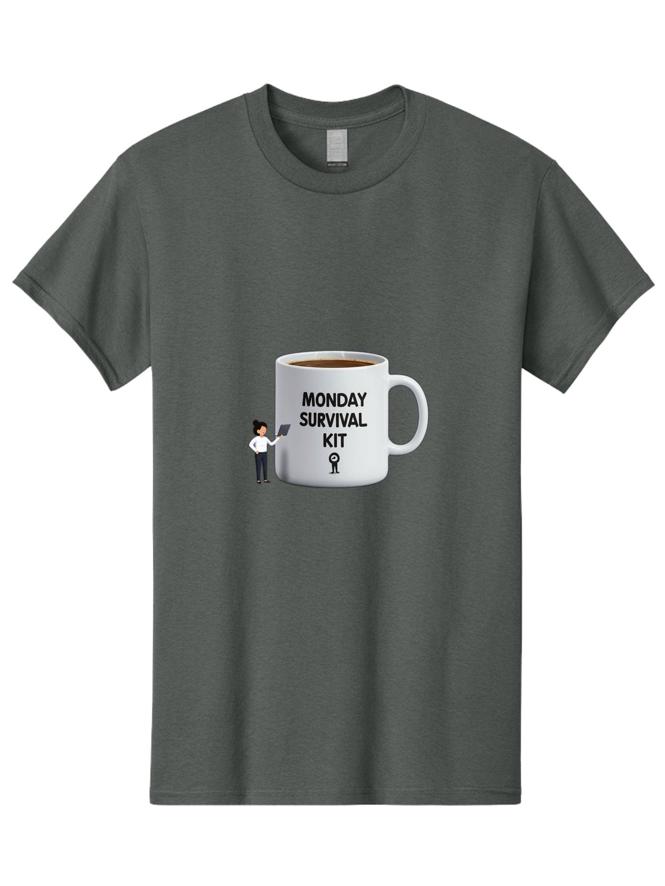 Monday-Survival-Kit Men'S Graphic Tee, 100% Cotton, Comfortable Casual Summer Wear, Machine Washable, Coffee Mug, Monday Motivation, Survival Kit, Morning Coffee, Coffee Break, Motivation, Morning Routine, Funny Coffee Mug, Office Humor, Bae538 11