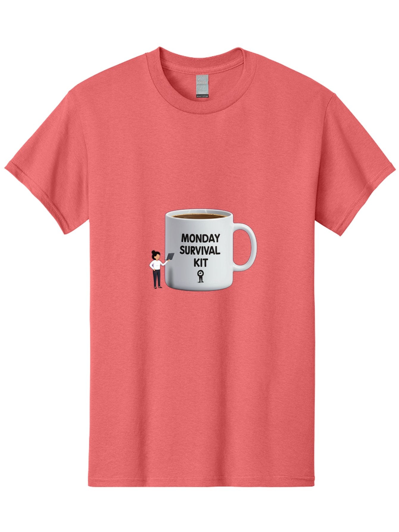 Monday-Survival-Kit Men'S Graphic Tee, 100% Cotton, Comfortable Casual Summer Wear, Machine Washable, Coffee Mug, Monday Motivation, Survival Kit, Morning Coffee, Coffee Break, Motivation, Morning Routine, Funny Coffee Mug, Office Humor, Bae538 15