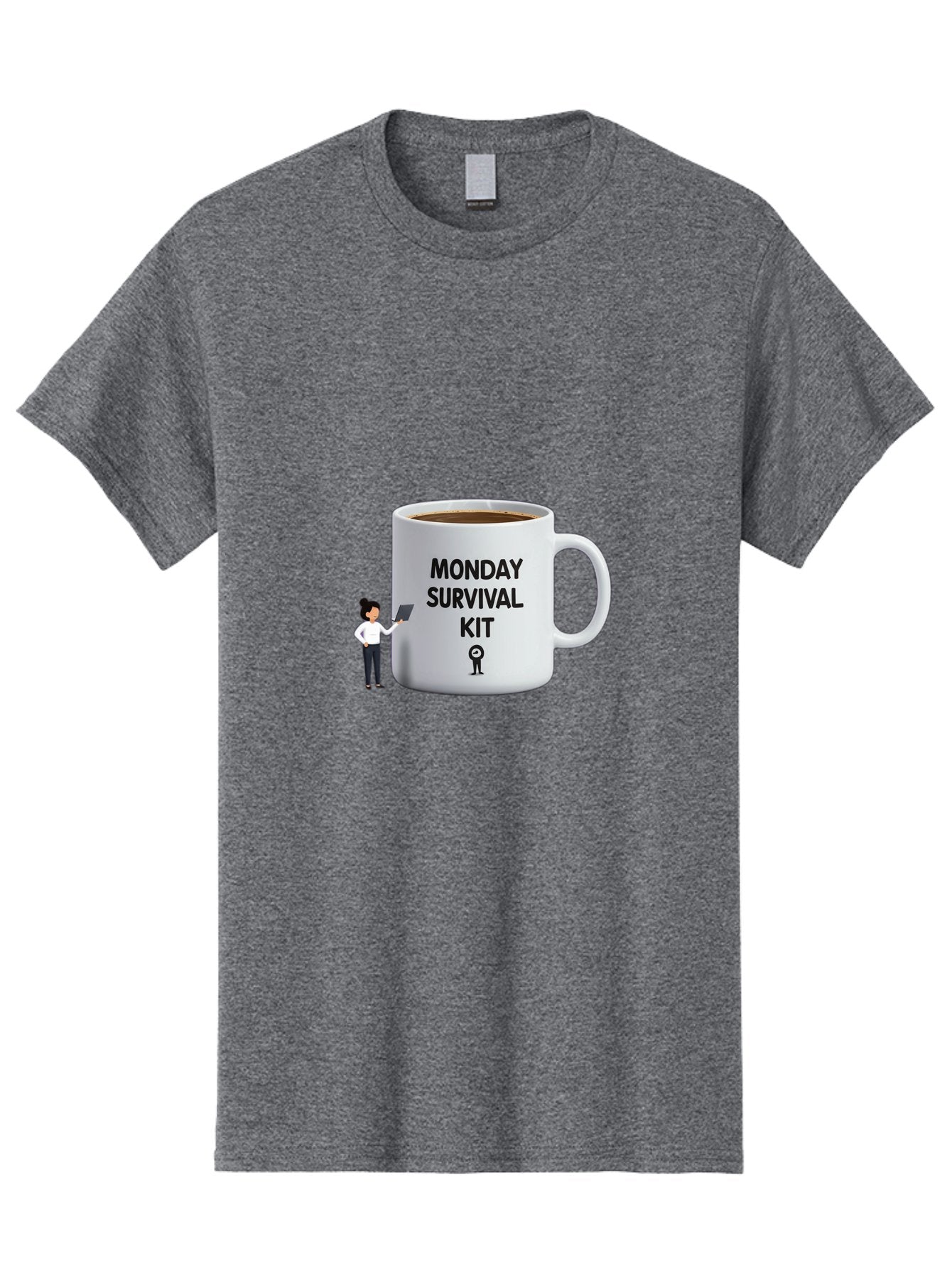 Monday-Survival-Kit Men'S Graphic Tee, 100% Cotton, Comfortable Casual Summer Wear, Machine Washable, Coffee Mug, Monday Motivation, Survival Kit, Morning Coffee, Coffee Break, Motivation, Morning Routine, Funny Coffee Mug, Office Humor, Bae538 13