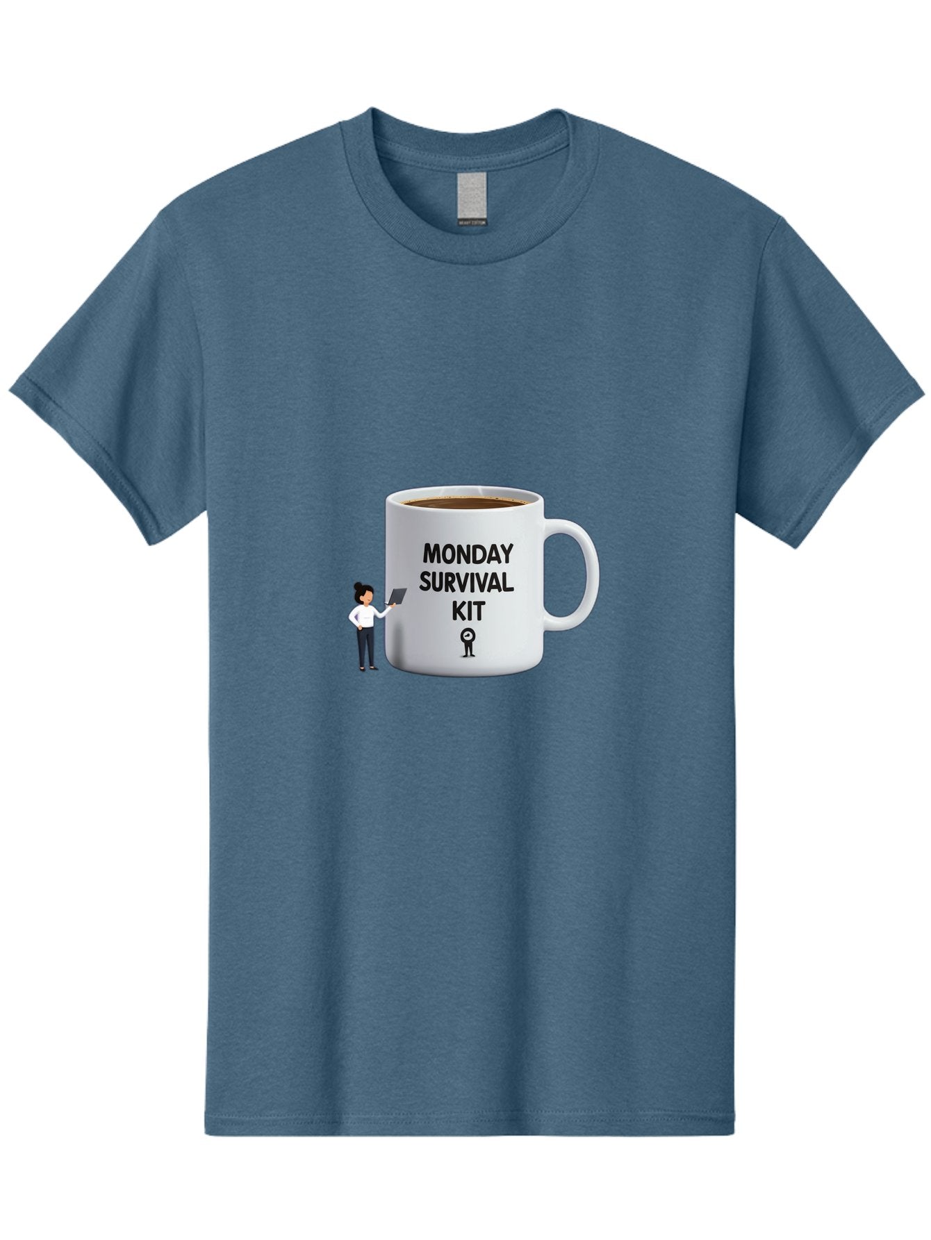 Monday-Survival-Kit Men'S Graphic Tee, 100% Cotton, Comfortable Casual Summer Wear, Machine Washable, Coffee Mug, Monday Motivation, Survival Kit, Morning Coffee, Coffee Break, Motivation, Morning Routine, Funny Coffee Mug, Office Humor, Bae538 6