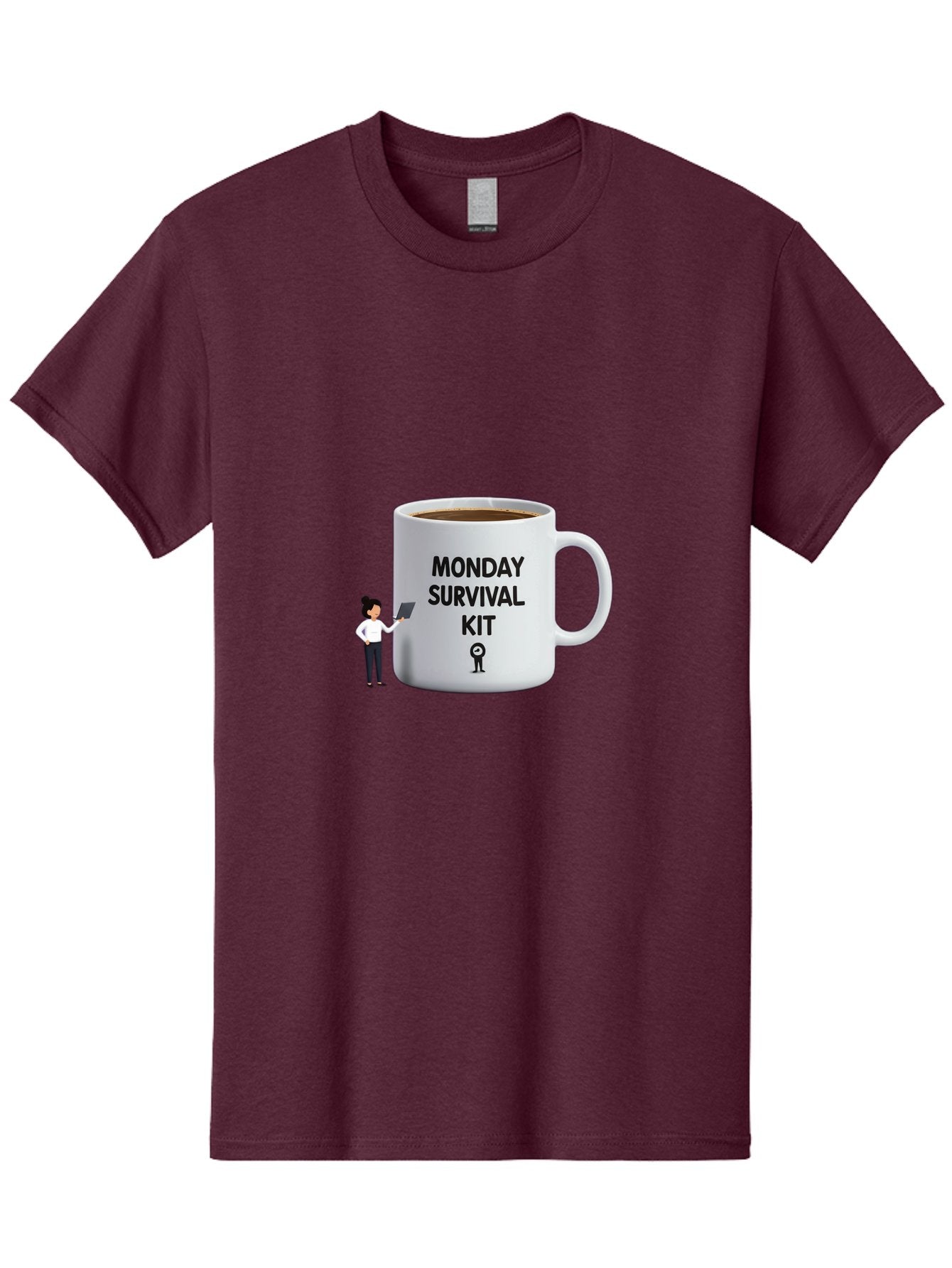 Monday-Survival-Kit Men'S Graphic Tee, 100% Cotton, Comfortable Casual Summer Wear, Machine Washable, Coffee Mug, Monday Motivation, Survival Kit, Morning Coffee, Coffee Break, Motivation, Morning Routine, Funny Coffee Mug, Office Humor, Bae538 9