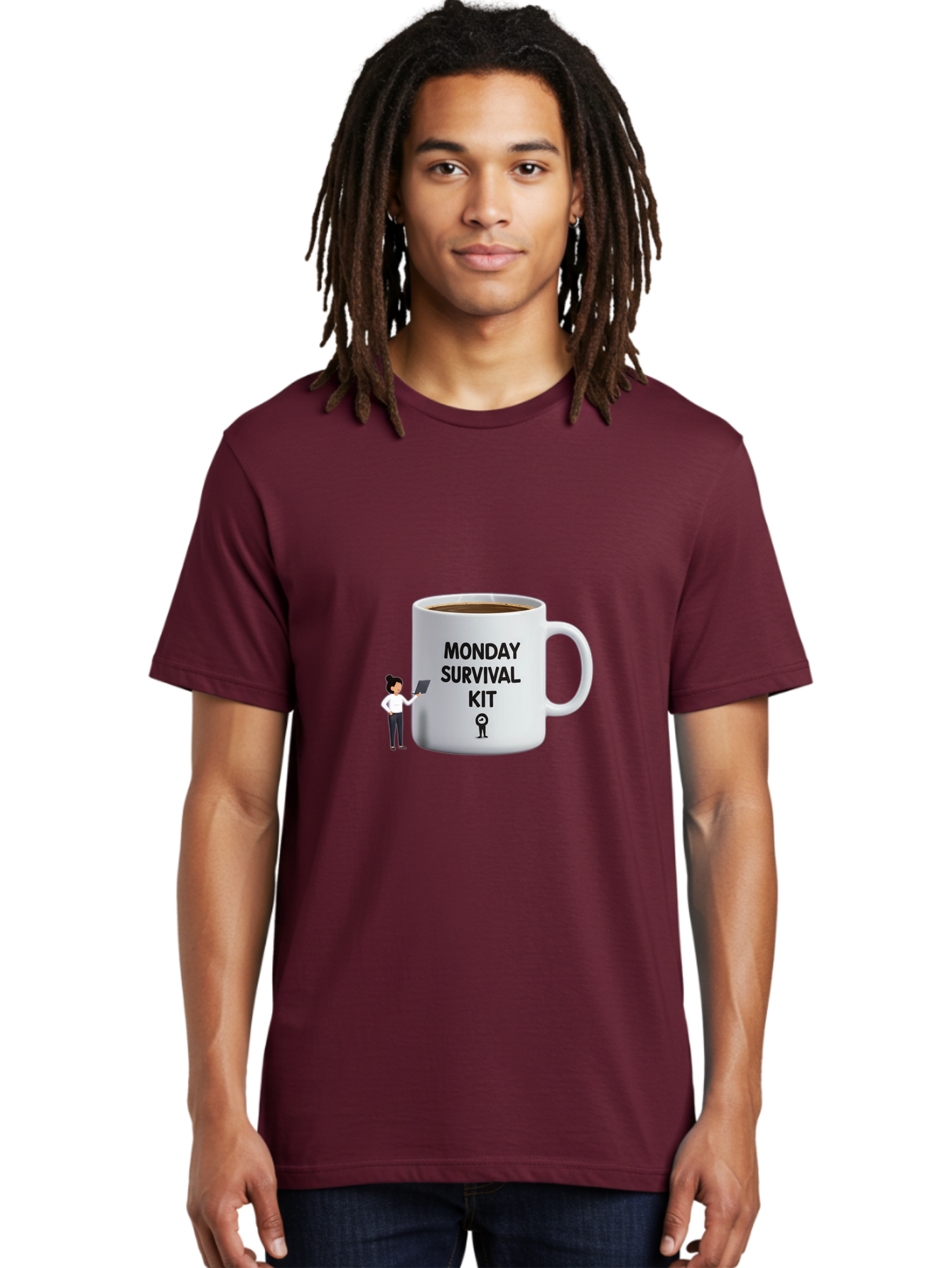 Monday-Survival-Kit Men'S Graphic Tee, 100% Cotton, Comfortable Casual Summer Wear, Machine Washable, Coffee Mug, Monday Motivation, Survival Kit, Morning Coffee, Coffee Break, Motivation, Morning Routine, Funny Coffee Mug, Office Humor, Bae538 20