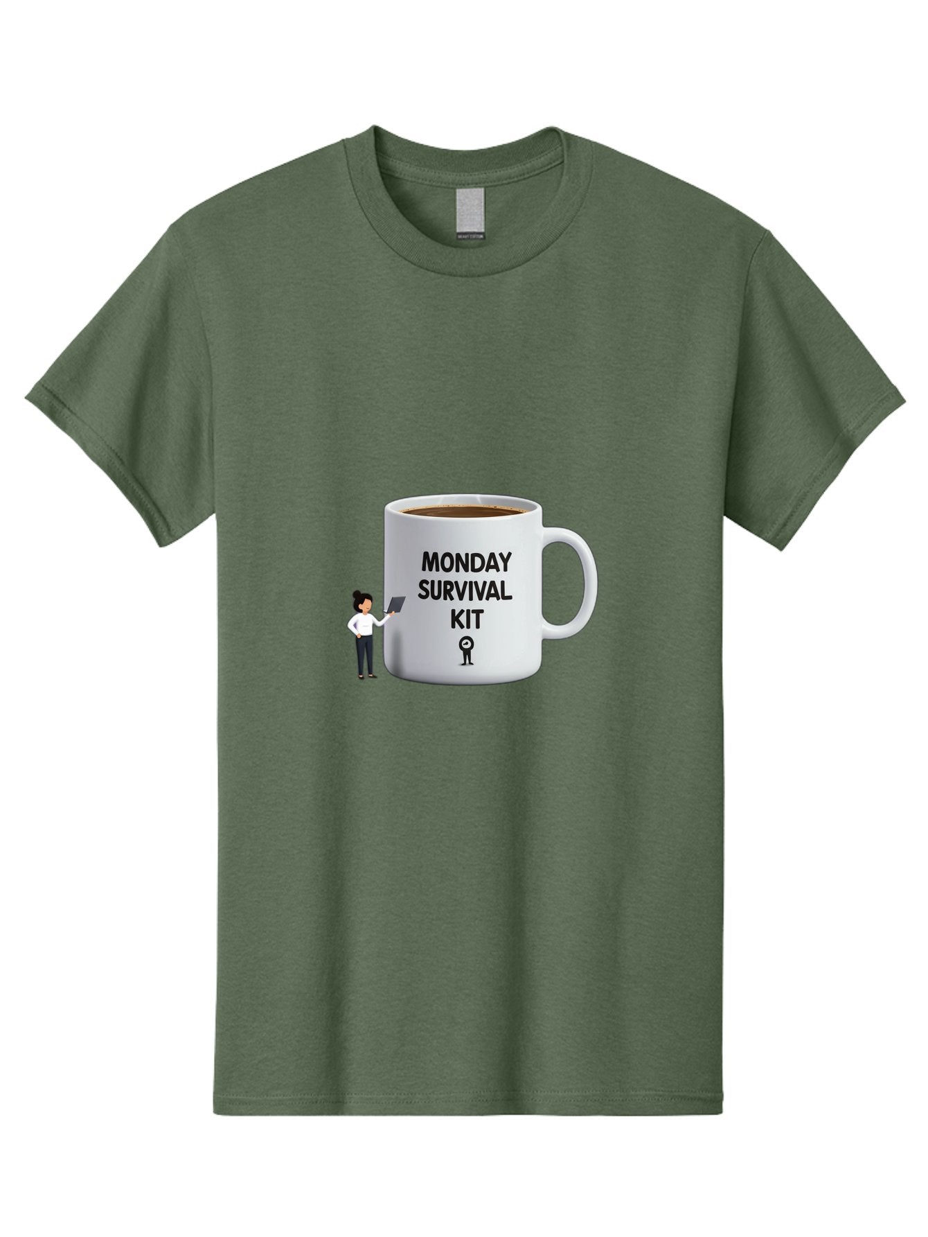 Monday-Survival-Kit Men'S Graphic Tee, 100% Cotton, Comfortable Casual Summer Wear, Machine Washable, Coffee Mug, Monday Motivation, Survival Kit, Morning Coffee, Coffee Break, Motivation, Morning Routine, Funny Coffee Mug, Office Humor, Bae538 4
