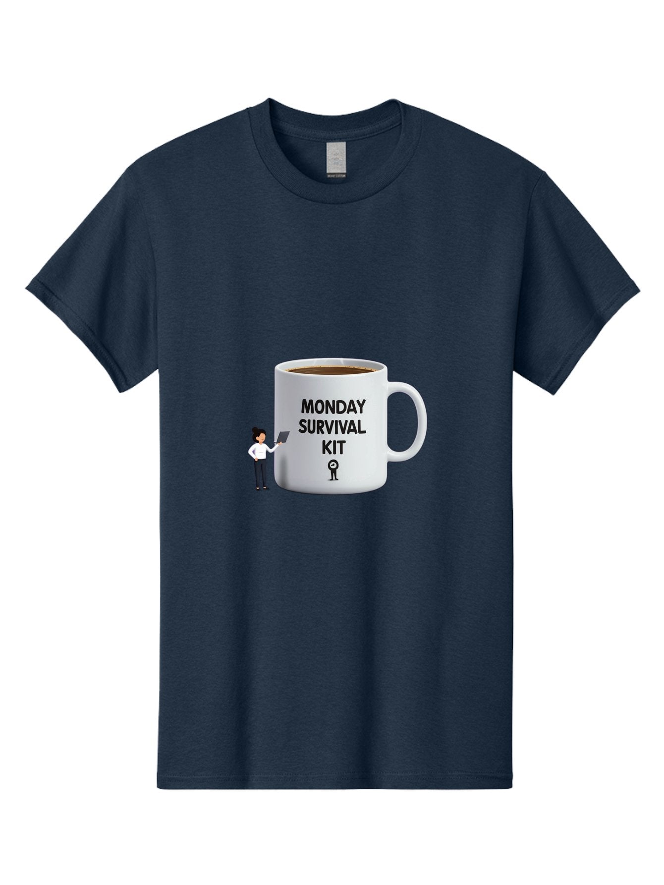 Monday-Survival-Kit Men'S Graphic Tee, 100% Cotton, Comfortable Casual Summer Wear, Machine Washable, Coffee Mug, Monday Motivation, Survival Kit, Morning Coffee, Coffee Break, Motivation, Morning Routine, Funny Coffee Mug, Office Humor, Bae538 7