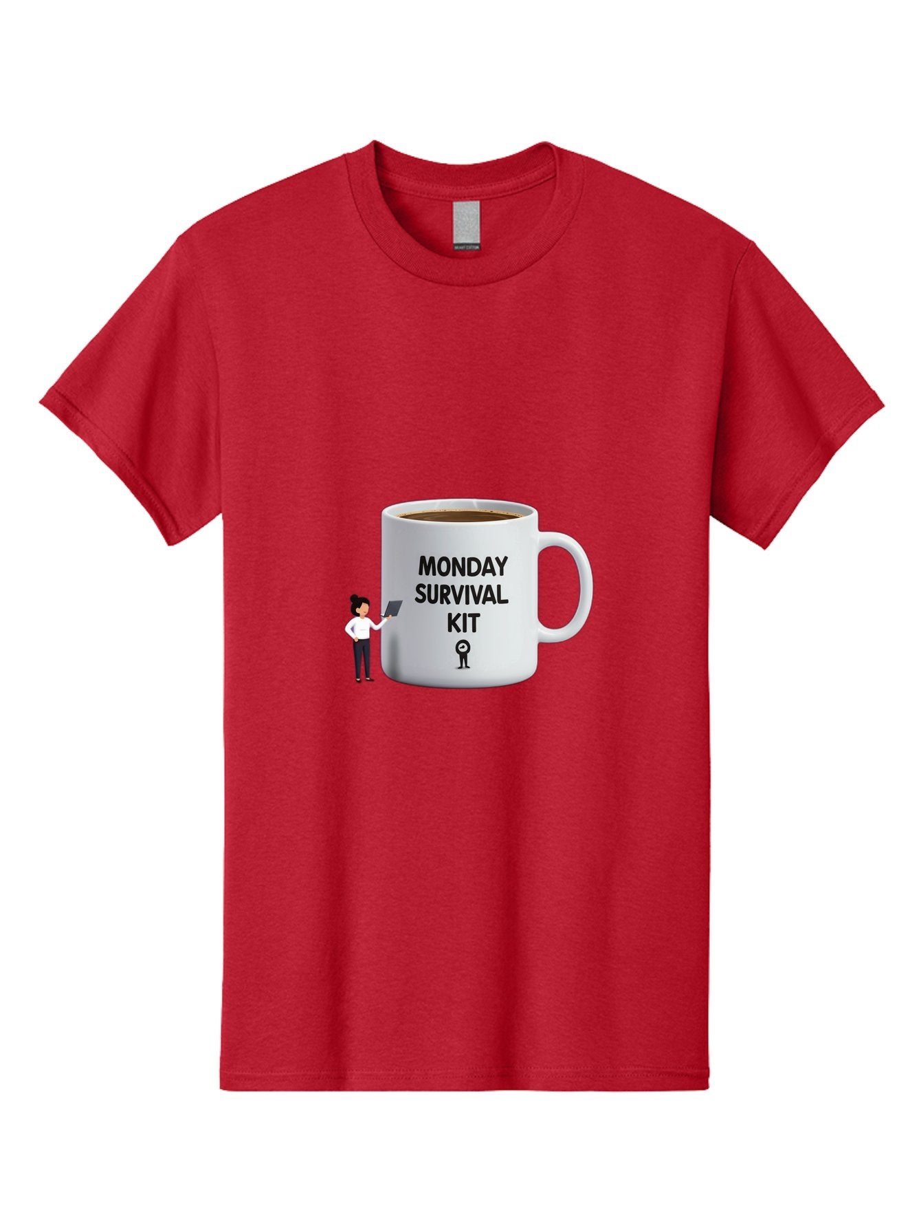 Monday-Survival-Kit Men'S Graphic Tee, 100% Cotton, Comfortable Casual Summer Wear, Machine Washable, Coffee Mug, Monday Motivation, Survival Kit, Morning Coffee, Coffee Break, Motivation, Morning Routine, Funny Coffee Mug, Office Humor, Bae538 10