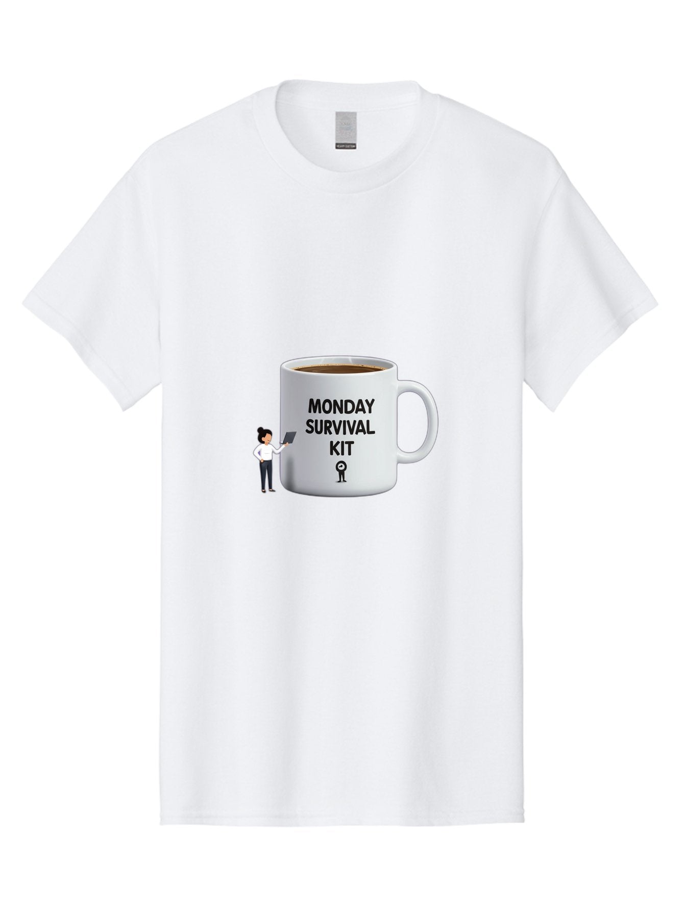 Monday-Survival-Kit Men'S Graphic Tee, 100% Cotton, Comfortable Casual Summer Wear, Machine Washable, Coffee Mug, Monday Motivation, Survival Kit, Morning Coffee, Coffee Break, Motivation, Morning Routine, Funny Coffee Mug, Office Humor, Bae538 14