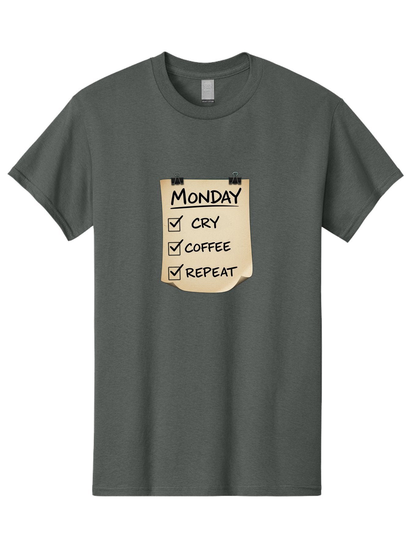 Monday-To-Do-List-1 Men'S Graphic Tee, 100% Cotton, Comfortable Casual Summer Wear, Machine Washable, Monday Motivation, Funny To-Do List, Humor, Coffee Lover, Cry Coffee Repeat, Monday Blues, Motivational Quote, Monday Humor Bae539 9