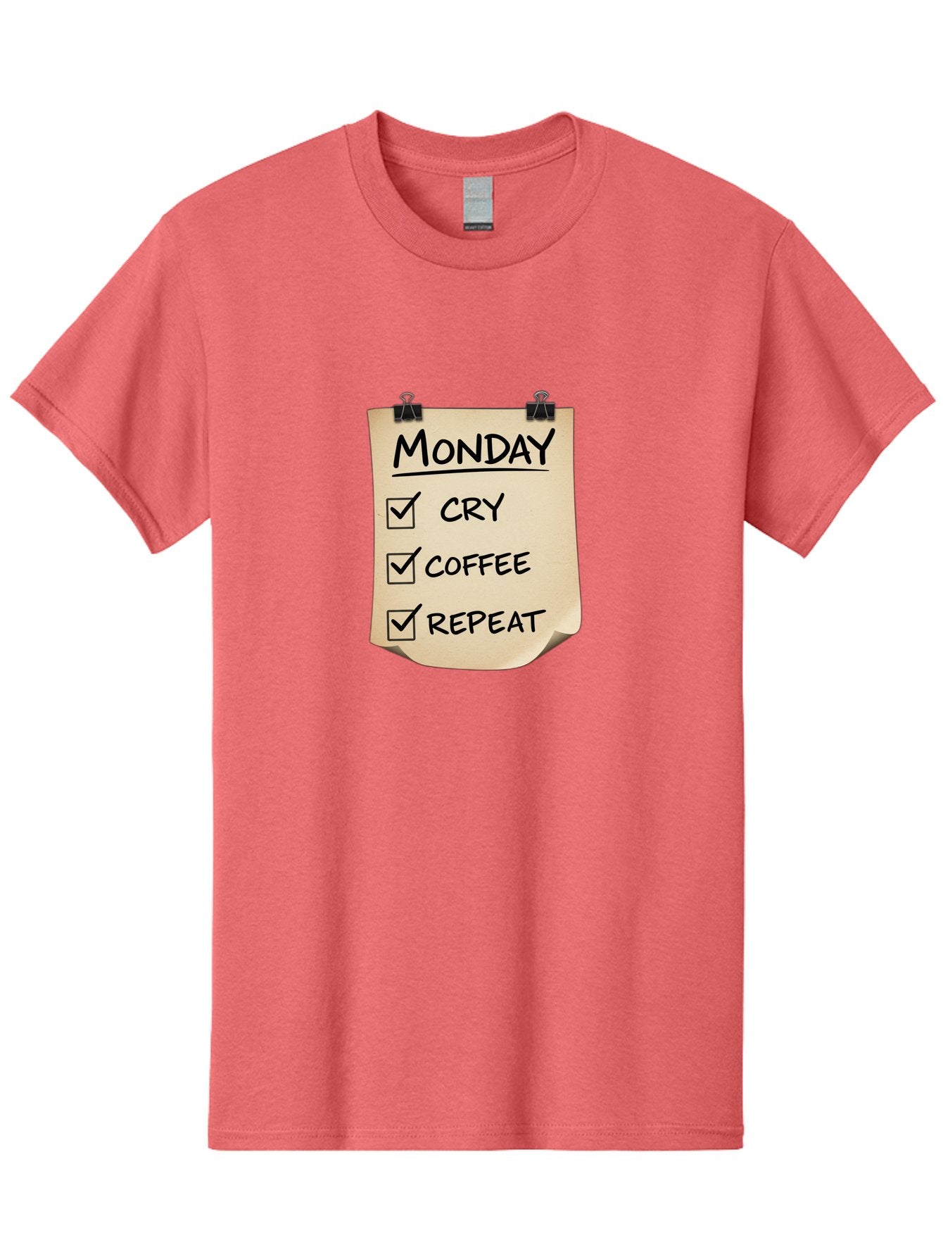 Monday-To-Do-List-1 Men'S Graphic Tee, 100% Cotton, Comfortable Casual Summer Wear, Machine Washable, Monday Motivation, Funny To-Do List, Humor, Coffee Lover, Cry Coffee Repeat, Monday Blues, Motivational Quote, Monday Humor Bae539 7
