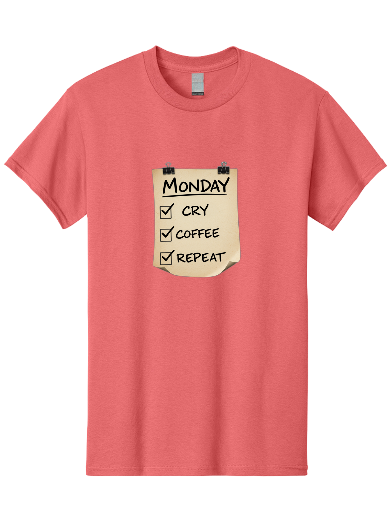 Monday-To-Do-List-1 Men'S Graphic Tee, 100% Cotton, Comfortable Casual Summer Wear, Machine Washable, Monday Motivation, Funny To-Do List, Humor, Coffee Lover, Cry Coffee Repeat, Monday Blues, Motivational Quote, Monday Humor Bae539 13