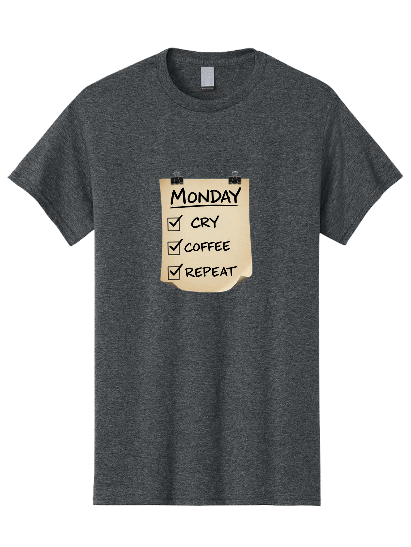 Monday-To-Do-List-1 Men'S Graphic Tee, 100% Cotton, Comfortable Casual Summer Wear, Machine Washable, Monday Motivation, Funny To-Do List, Humor, Coffee Lover, Cry Coffee Repeat, Monday Blues, Motivational Quote, Monday Humor Bae539 11