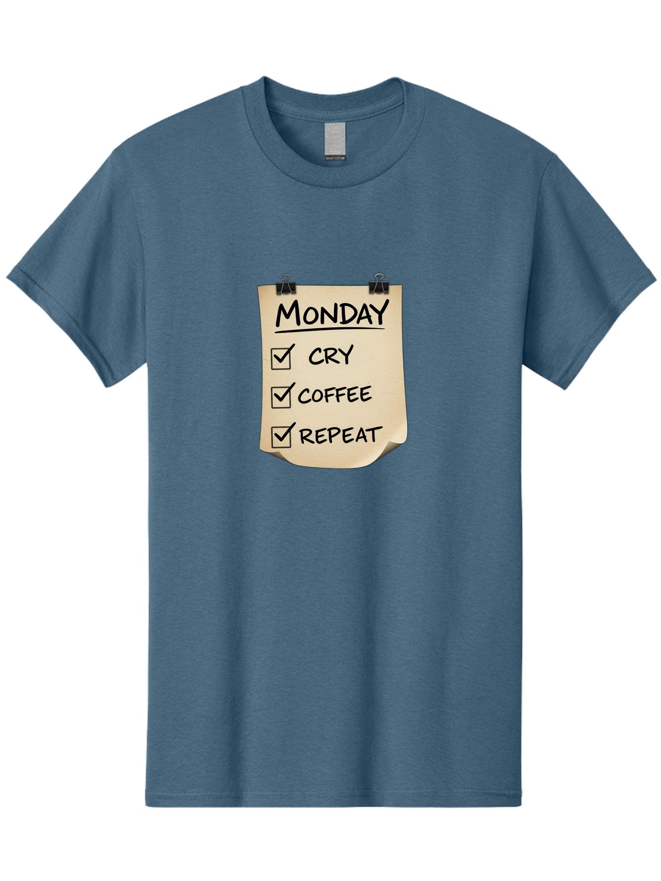 Monday-To-Do-List-1 Men'S Graphic Tee, 100% Cotton, Comfortable Casual Summer Wear, Machine Washable, Monday Motivation, Funny To-Do List, Humor, Coffee Lover, Cry Coffee Repeat, Monday Blues, Motivational Quote, Monday Humor Bae539 14