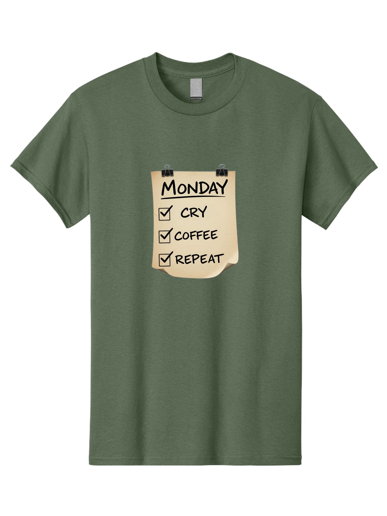 Monday-To-Do-List-1 Men'S Graphic Tee, 100% Cotton, Comfortable Casual Summer Wear, Machine Washable, Monday Motivation, Funny To-Do List, Humor, Coffee Lover, Cry Coffee Repeat, Monday Blues, Motivational Quote, Monday Humor Bae539 9