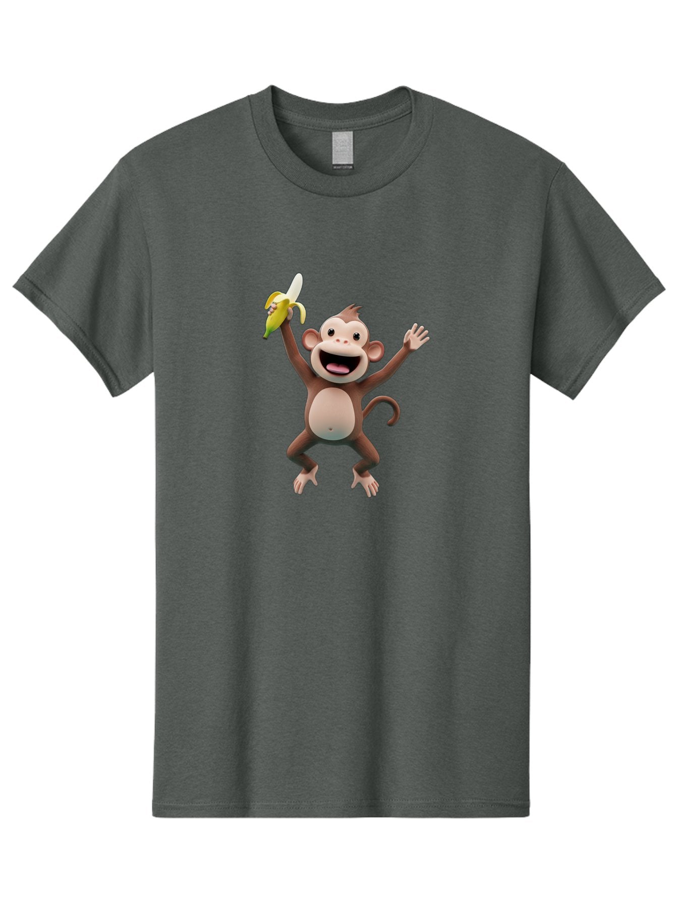 Monkey-With-Banana Men'S Graphic Tee, 100% Cotton, Comfortable Casual Summer Wear, Machine Washable, Cartoon Monkey, Playful Primate, Banana Treat, Funny Character, Joyful Expression, Animated Figure, Primate Portrait, Banana Snack, Bae543 10