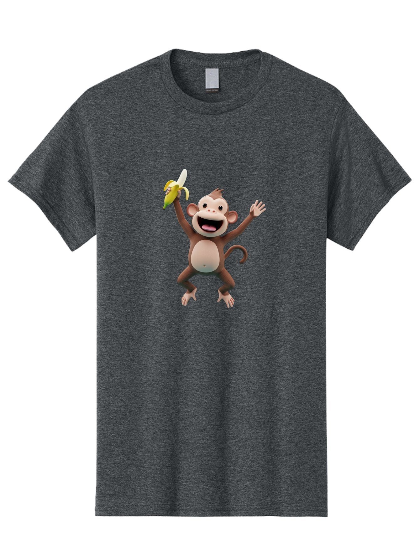 Monkey-With-Banana Men'S Graphic Tee, 100% Cotton, Comfortable Casual Summer Wear, Machine Washable, Cartoon Monkey, Playful Primate, Banana Treat, Funny Character, Joyful Expression, Animated Figure, Primate Portrait, Banana Snack, Bae543 8