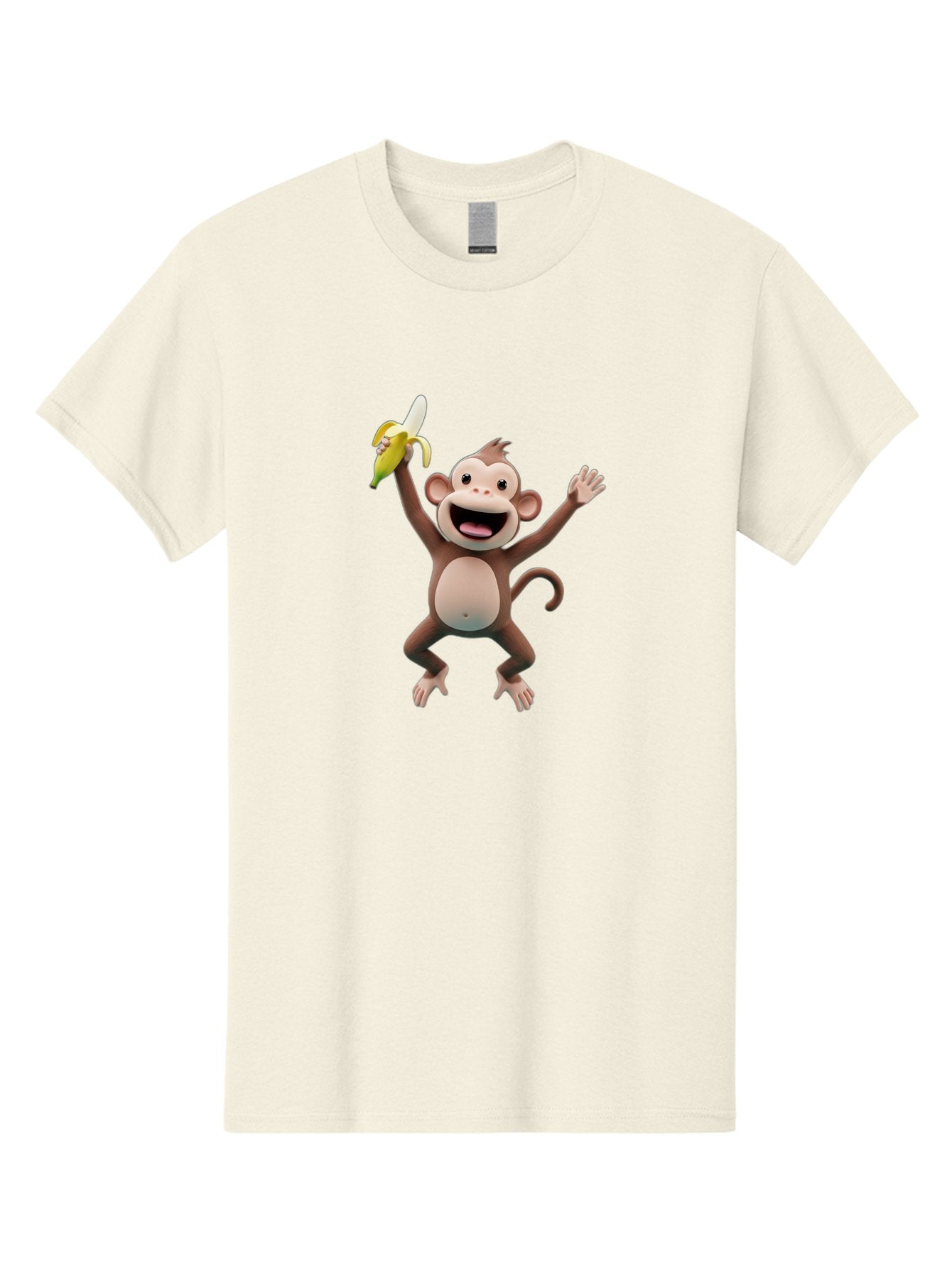 Monkey-With-Banana Men'S Graphic Tee, 100% Cotton, Comfortable Casual Summer Wear, Machine Washable, Cartoon Monkey, Playful Primate, Banana Treat, Funny Character, Joyful Expression, Animated Figure, Primate Portrait, Banana Snack, Bae543 14