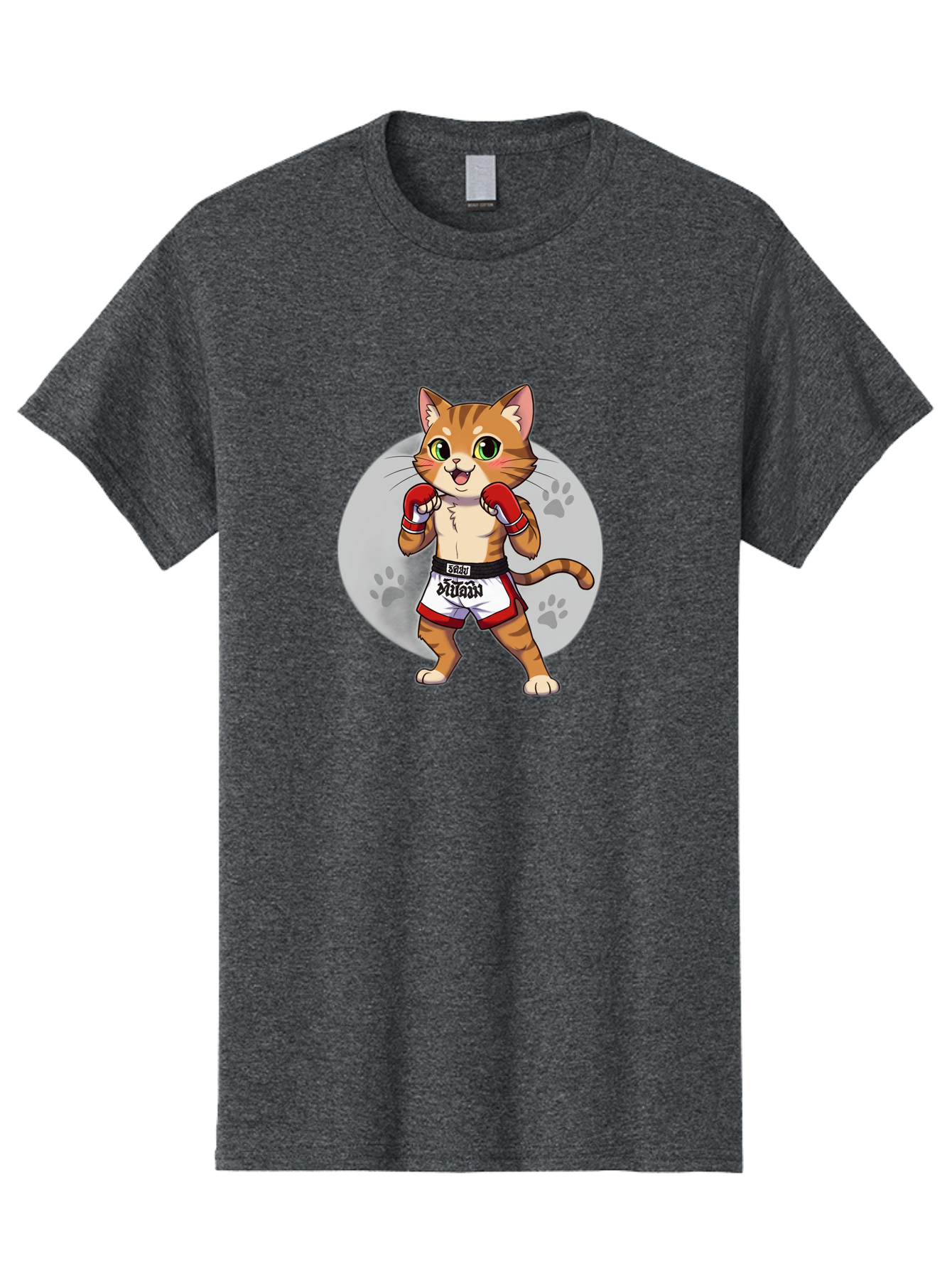 Muay-Thai-Cat-3 Men'S Graphic Tee, 100% Cotton, Comfortable Casual Summer Wear, Machine Washable, Cartoon Cat, Muay Thai Fighter, Boxing Gloves, Martial Arts, Animal Athlete, Boxing Shorts, Muay, Kitty, Fighting Cat, Boxing Cat, Muay Thai Cat Bae552 14
