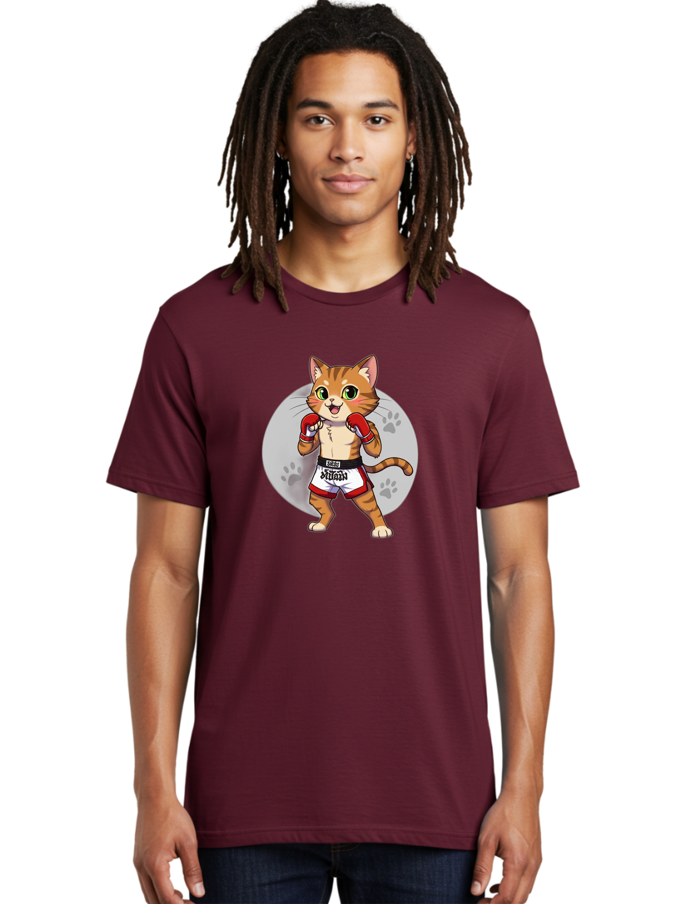 Muay-Thai-Cat-3 Men'S Graphic Tee, 100% Cotton, Comfortable Casual Summer Wear, Machine Washable, Cartoon Cat, Muay Thai Fighter, Boxing Gloves, Martial Arts, Animal Athlete, Boxing Shorts, Muay, Kitty, Fighting Cat, Boxing Cat, Muay Thai Cat Bae552 19