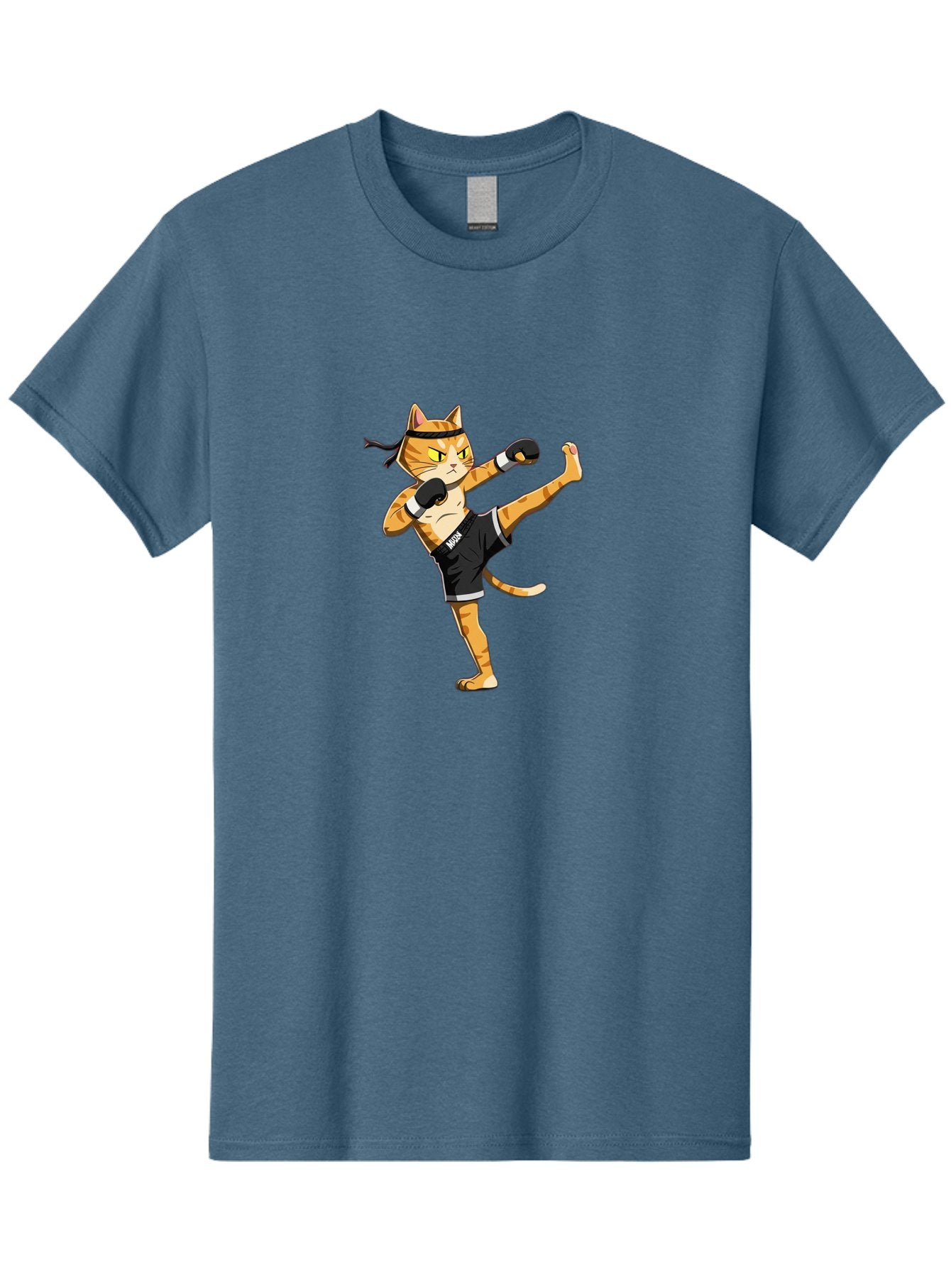 Muay Men'S Graphic Tee, 100% Cotton, Comfortable Casual Summer Wear, Machine Washable, Cartoon Cat, Muay Thai Fighter, Martial Arts, Kickboxing, Fighting Stance, Boxing Gloves, Muay, Ninja, Thai Boxing Bae564 7