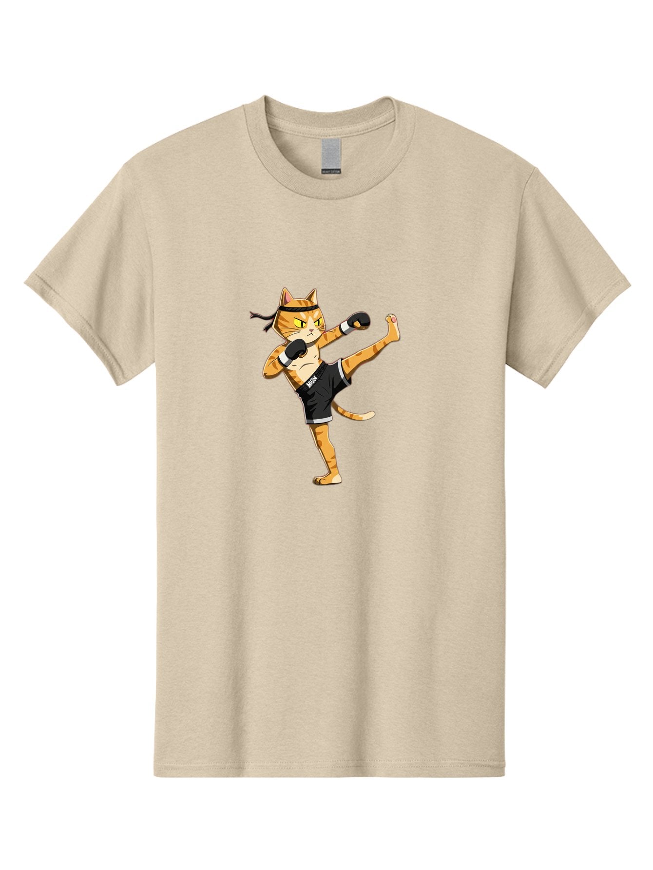 Muay Men'S Graphic Tee, 100% Cotton, Comfortable Casual Summer Wear, Machine Washable, Cartoon Cat, Muay Thai Fighter, Martial Arts, Kickboxing, Fighting Stance, Boxing Gloves, Muay, Ninja, Thai Boxing Bae564 10