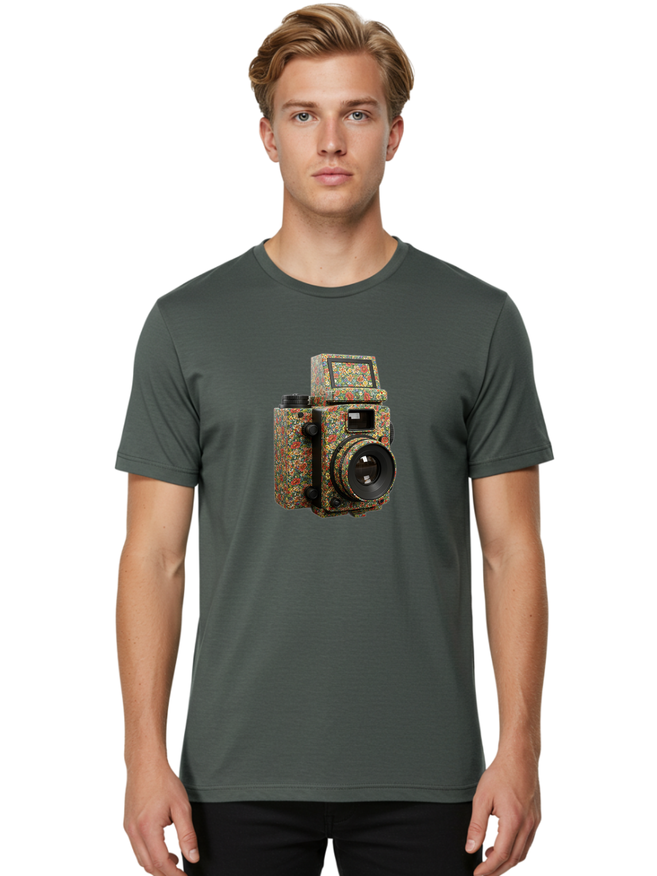 Multicolored-Camera Men'S Graphic Tee, 100% Cotton, Comfortable Casual Summer Wear, Machine Washable, Multicolored Paint Splatters, Artistic Camera Design, Vibrant Decor, Photography Equipment, Creative Expression, Unique Art Piece, Bae565 28