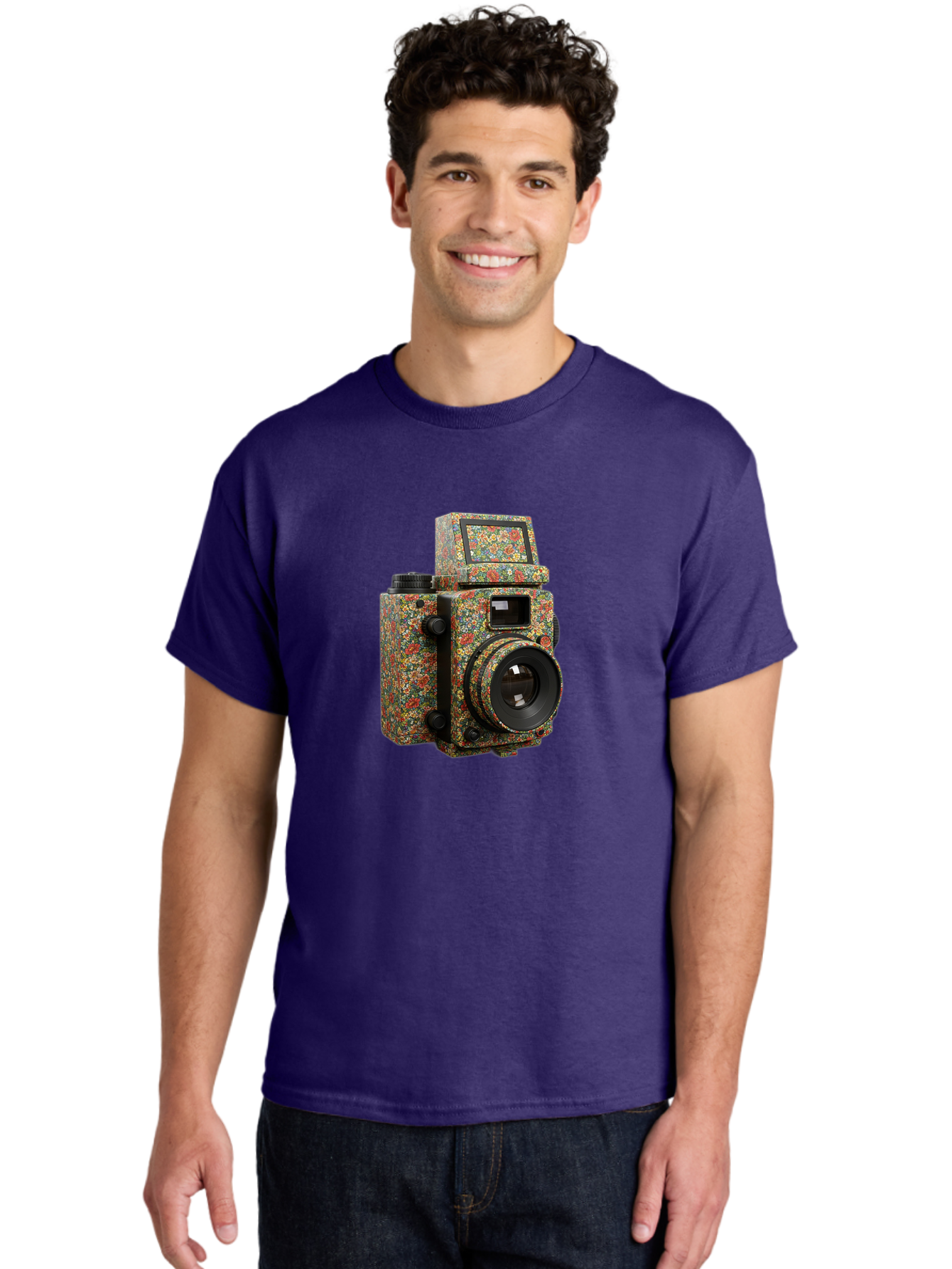 Multicolored-Camera Men'S Graphic Tee, 100% Cotton, Comfortable Casual Summer Wear, Machine Washable, Multicolored Paint Splatters, Artistic Camera Design, Vibrant Decor, Photography Equipment, Creative Expression, Unique Art Piece, Bae565 24